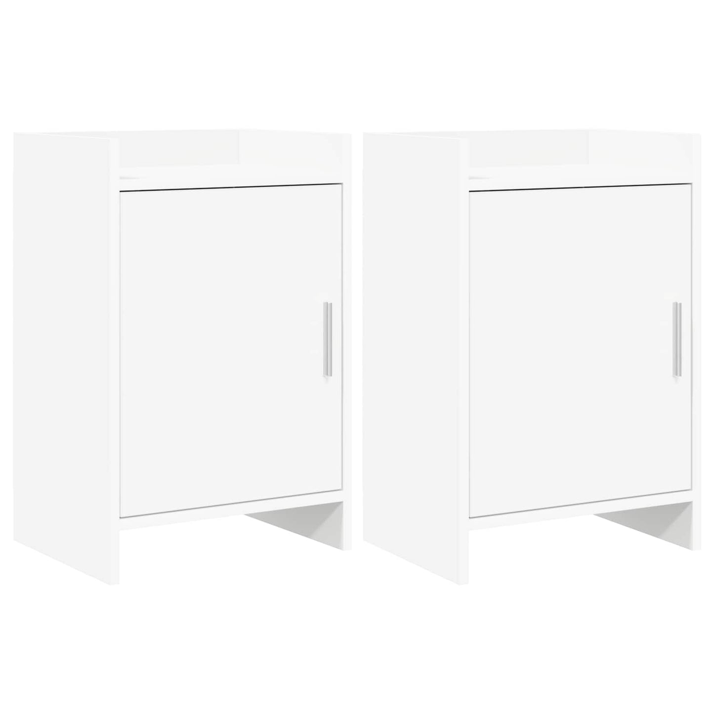 Sengeborde 2 pcs Hvid 40 x 30 x 60 cm Konstrueret træ