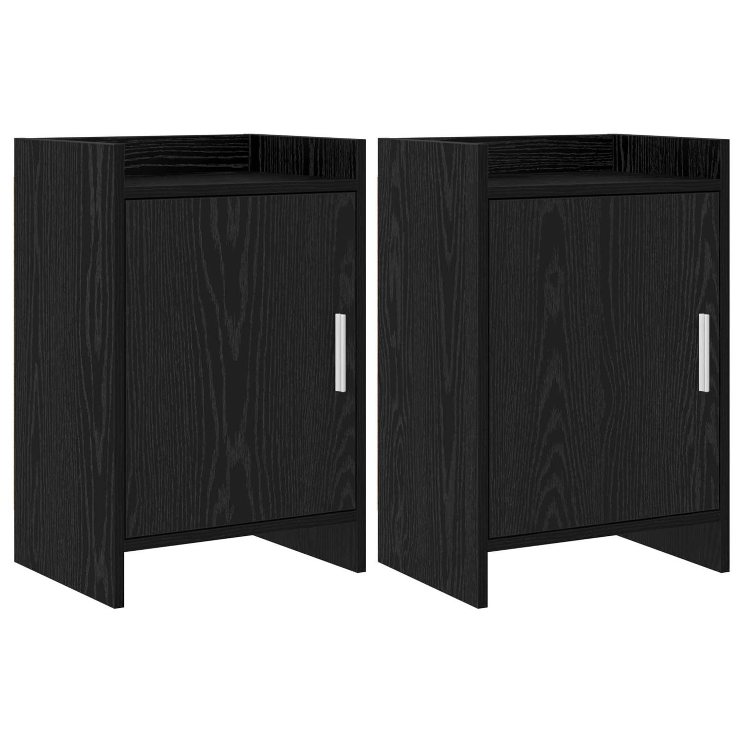 Sengeborde 2 pcs Sort eg 40 x 30 x 60 cm Konstrueret træ