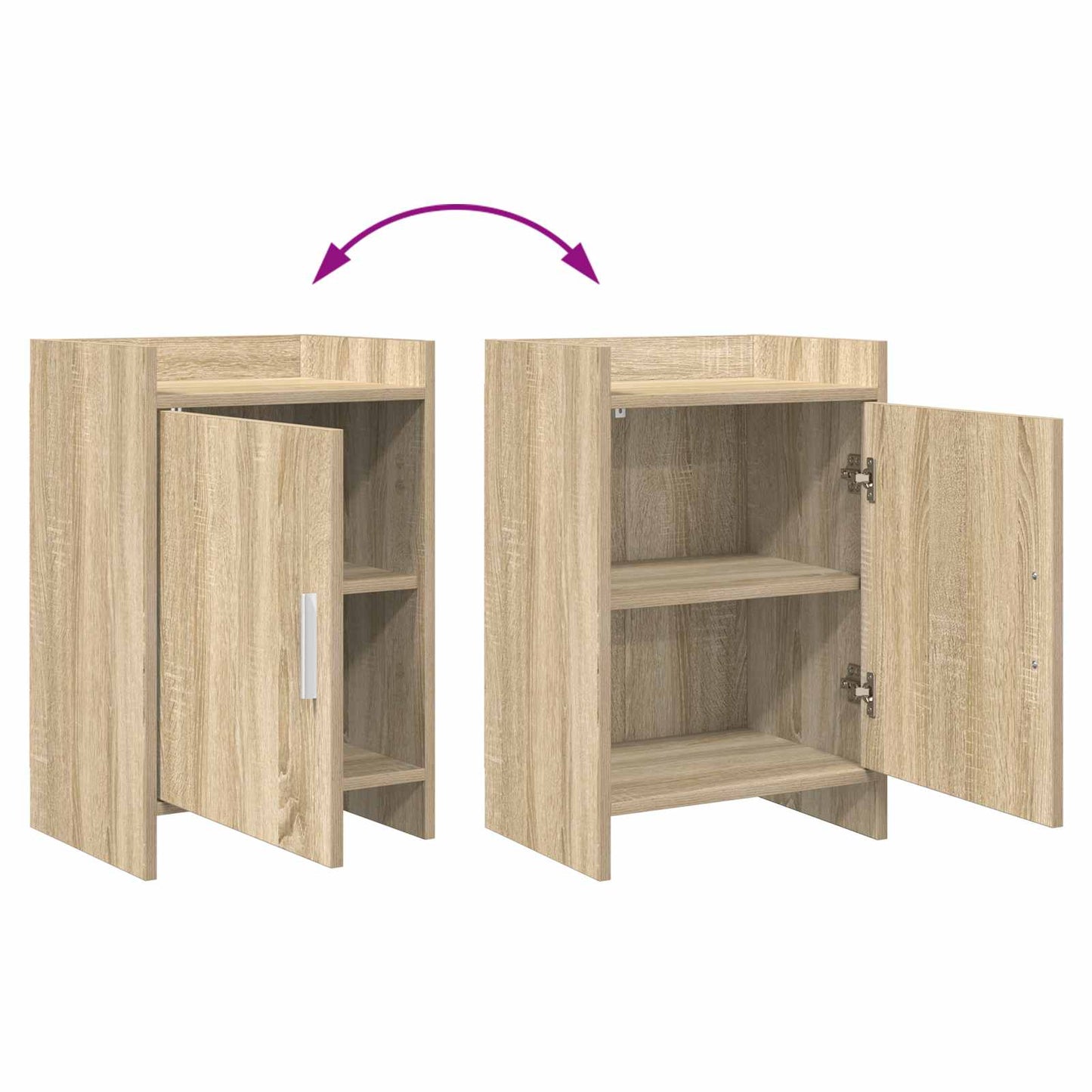Sengeborde 2 pcs Sonoma-eg 40 x 30 x 60 cm Konstrueret træ