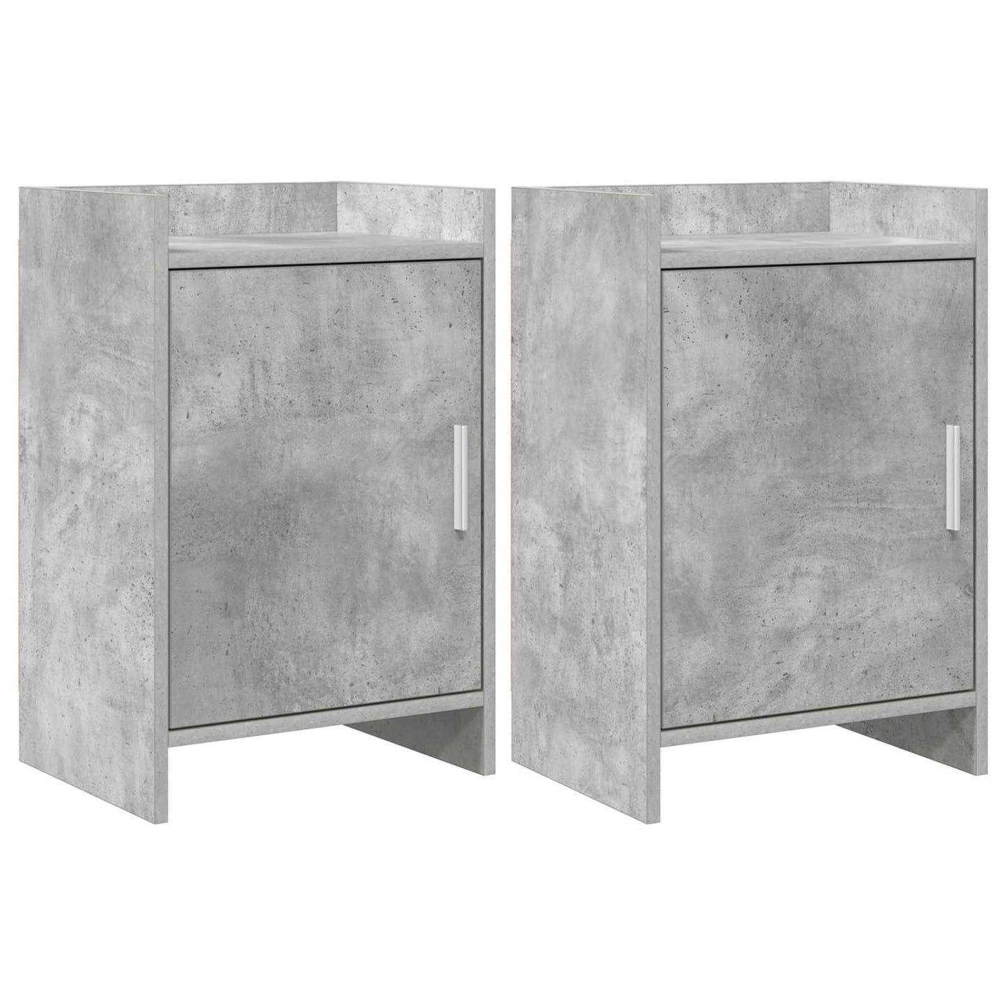Sengeborde 2 pcs Betongrå 40 x 30 x 60 cm Konstrueret træ