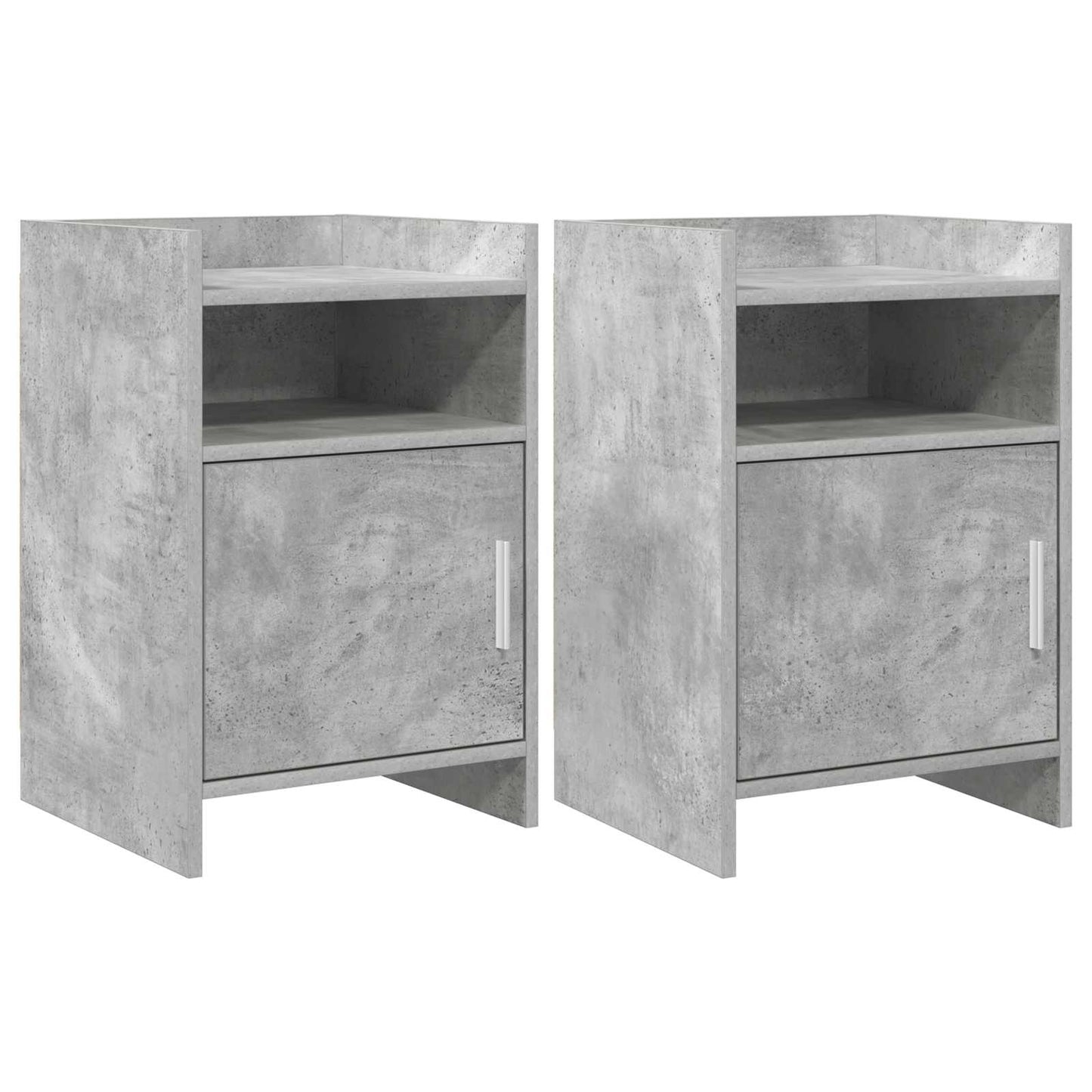 Sengeborde 2 pcs Betongrå 40 x 36 x 60 cm Konstrueret træ
