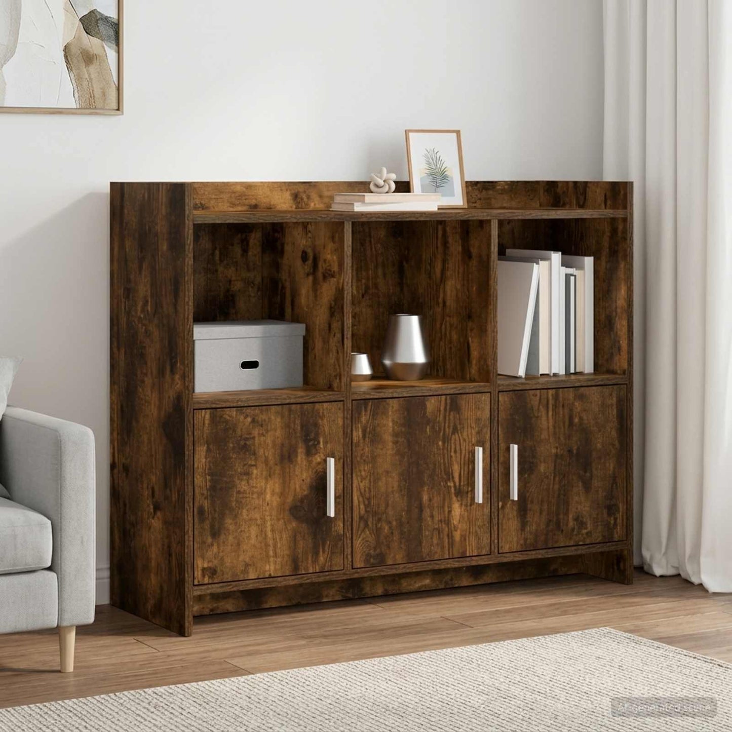Sideboard Røget eg 98,5 x 33 x 80 cm Konstrueret træ
