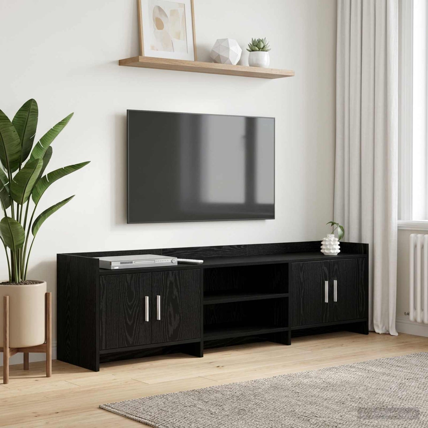 TV-skab 168 x 33 x 47 cm Sort eg Konstrueret træ