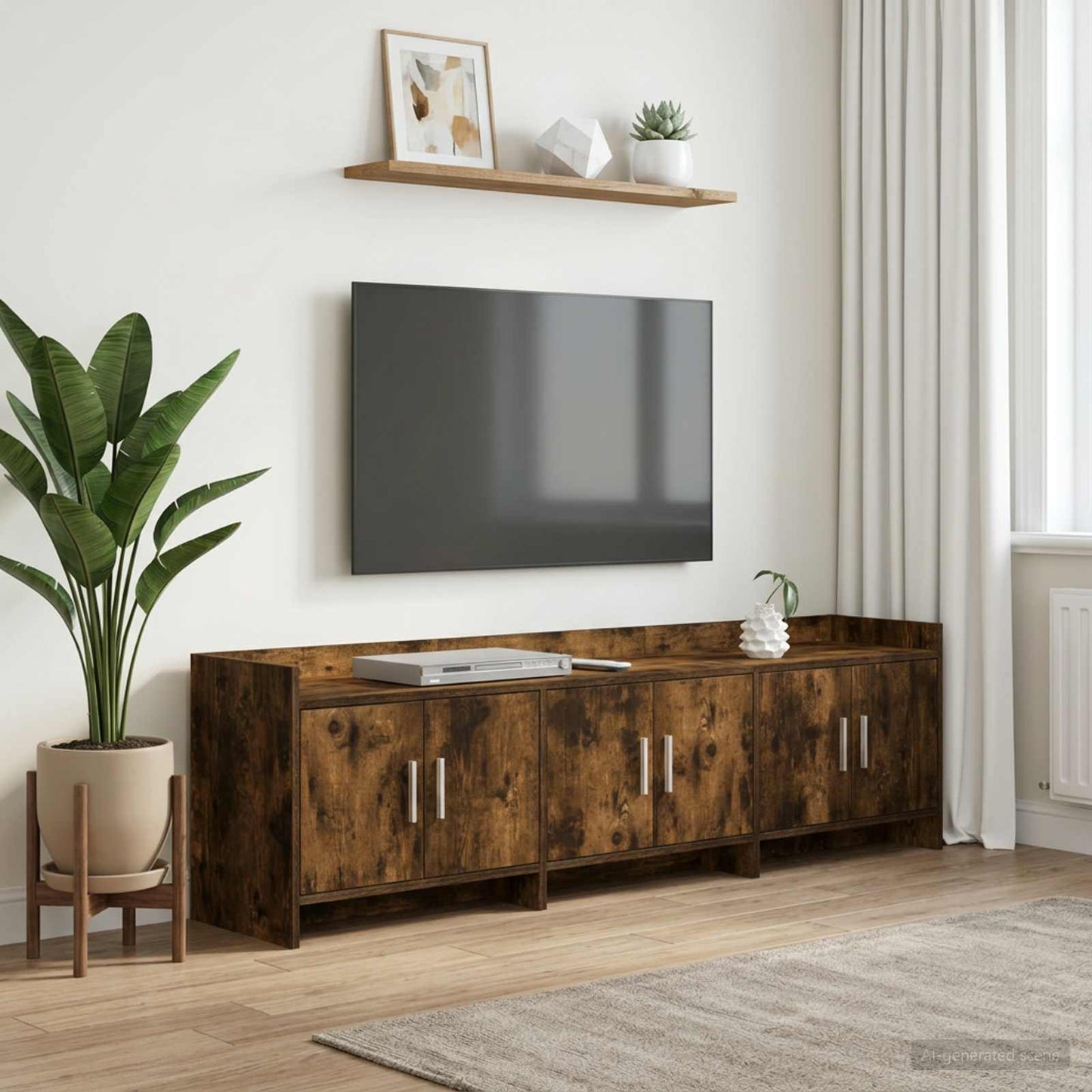 TV-skab 168 x 33 x 47 cm Røget eg Konstrueret træ