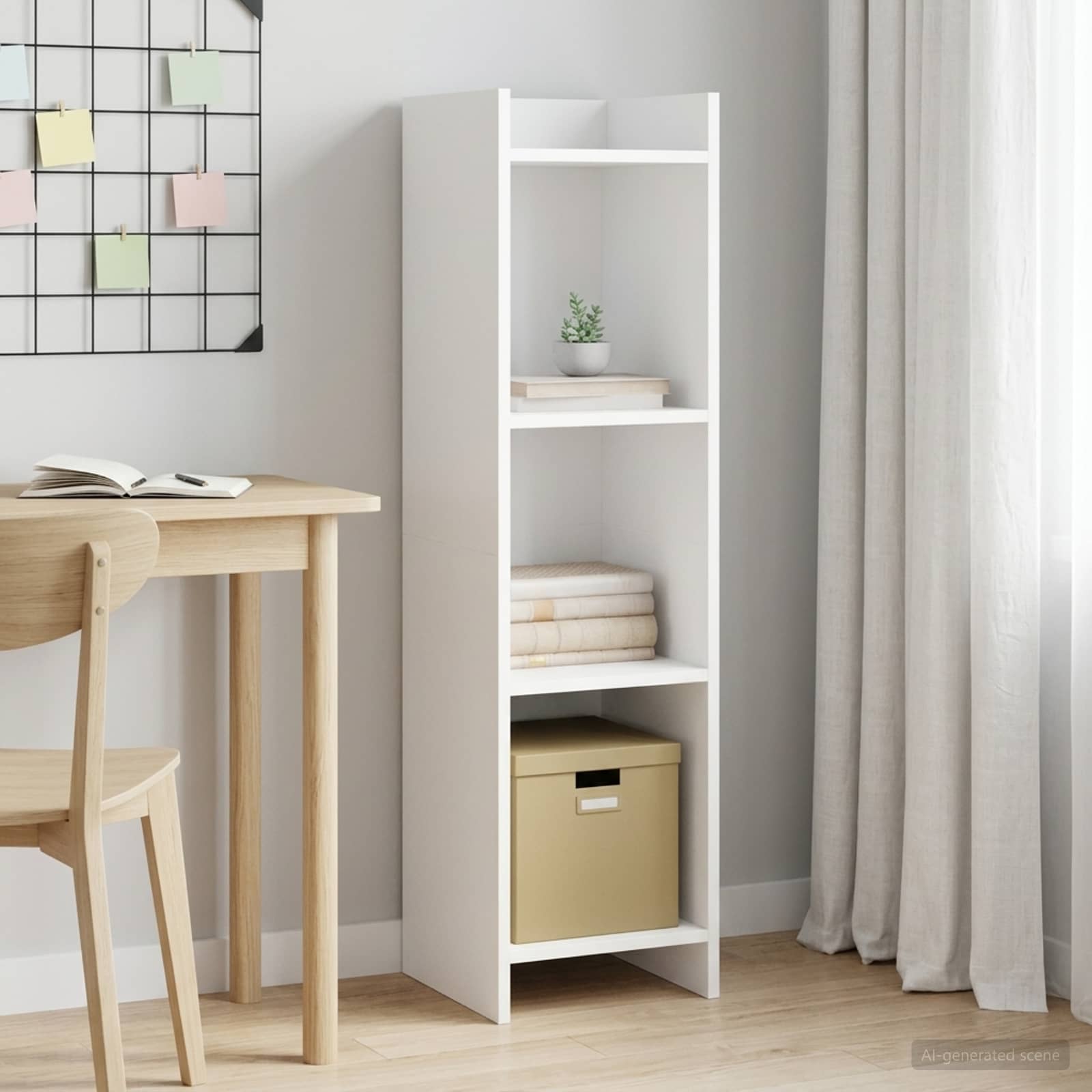 Bogreol Hvid 30 x 30 x 111 cm Konstrueret træ billede