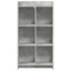 Bogreol Beton Grå 59 x 30 x 111 cm Konstrueret træ