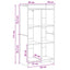 Bogreol Røget eg 59 x 30 x 111 cm Konstrueret træ