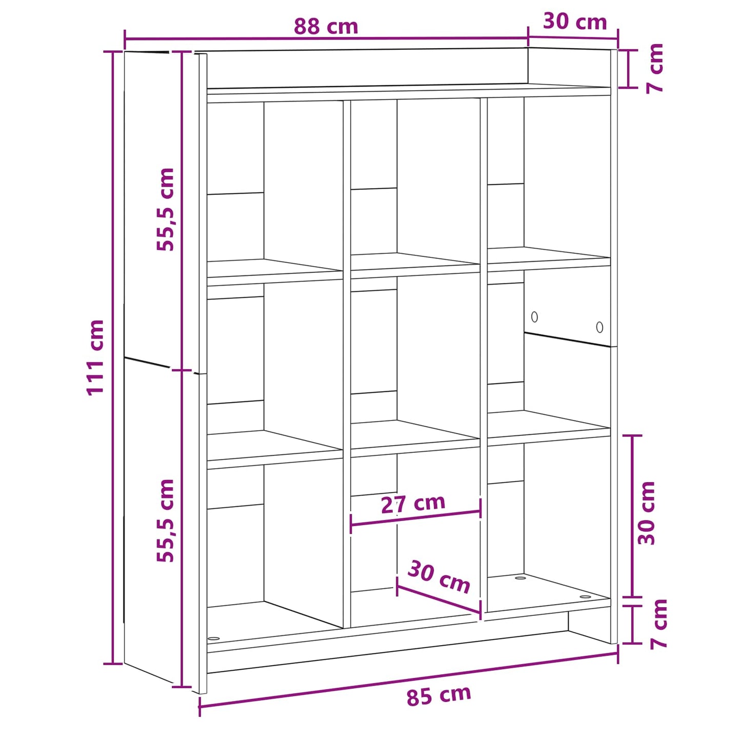 Bogreol Gammelt træ 87,5 x 30 x 111 cm Konstrueret træ