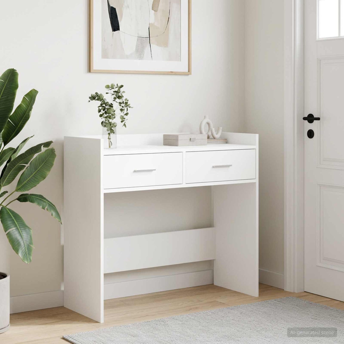 Konsolbord Hvid 90 x 35 x 80 cm Konstrueret træ
