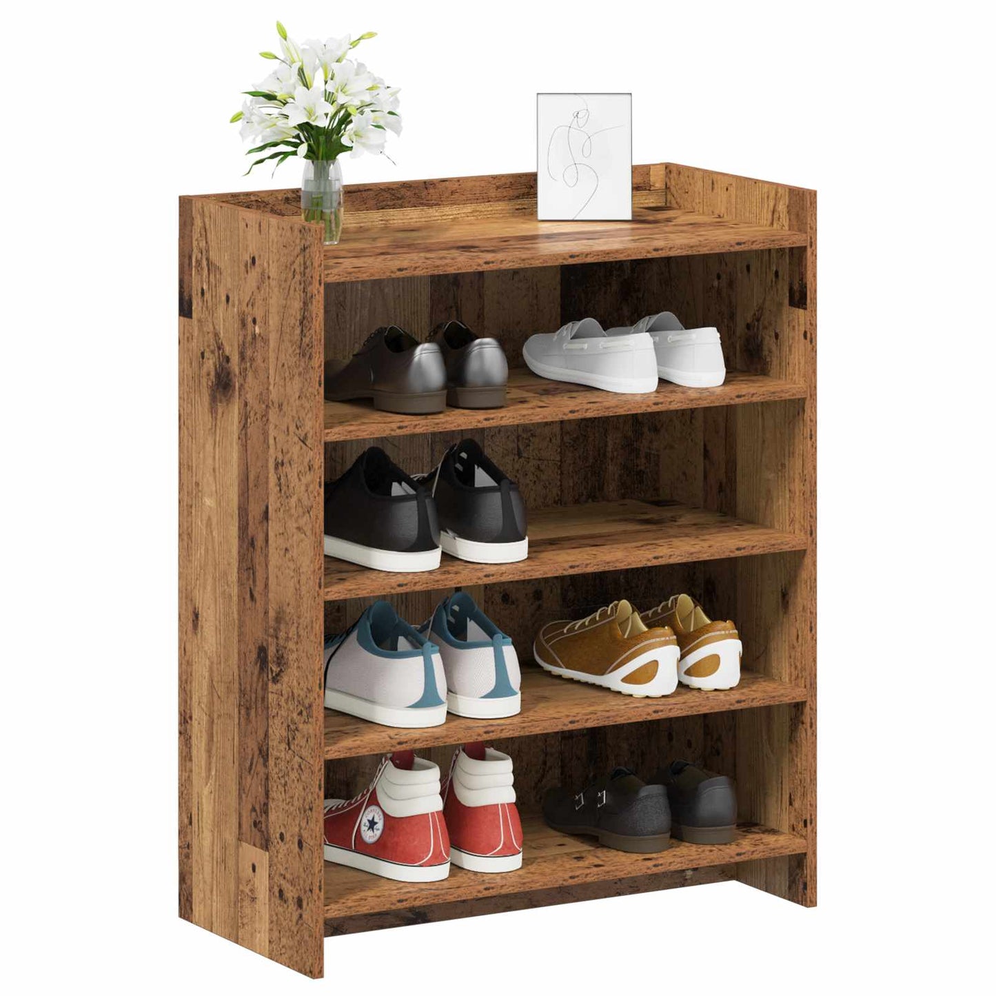 Sko skab Gammelt træ 73,5 x 36 x 92 cm Konstrueret træ