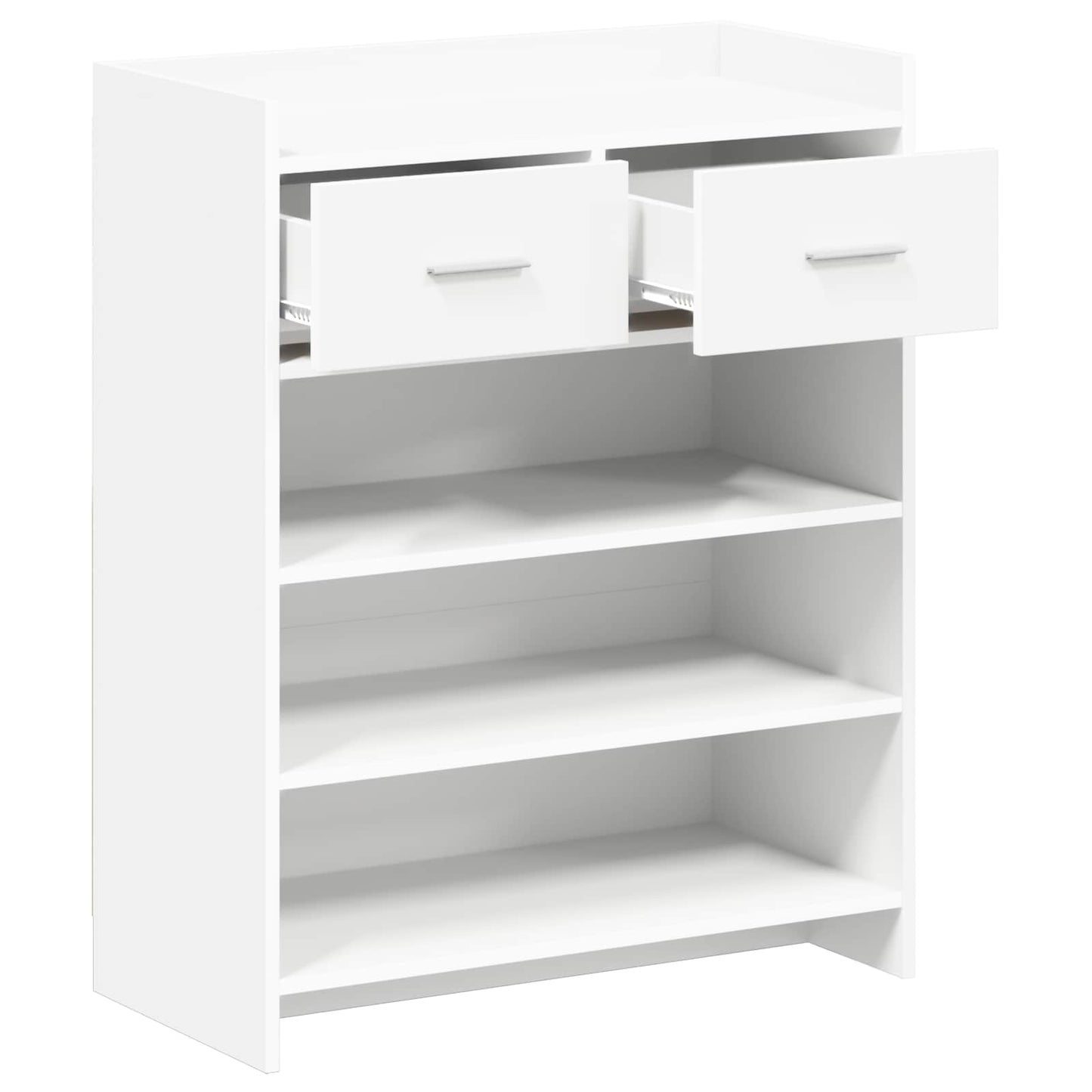 Sko skab med skuffe Hvid 73,5 x 36 x 92 cm Konstrueret træ