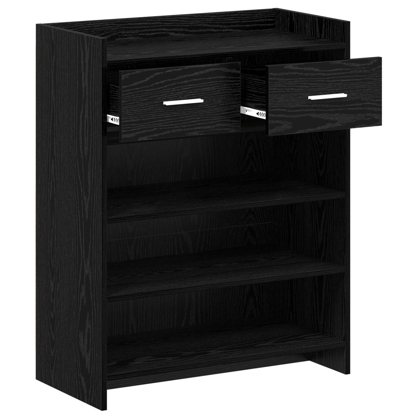 Sko skab med skuffe Sort eg 73,5 x 36 x 92 cm Konstrueret træ