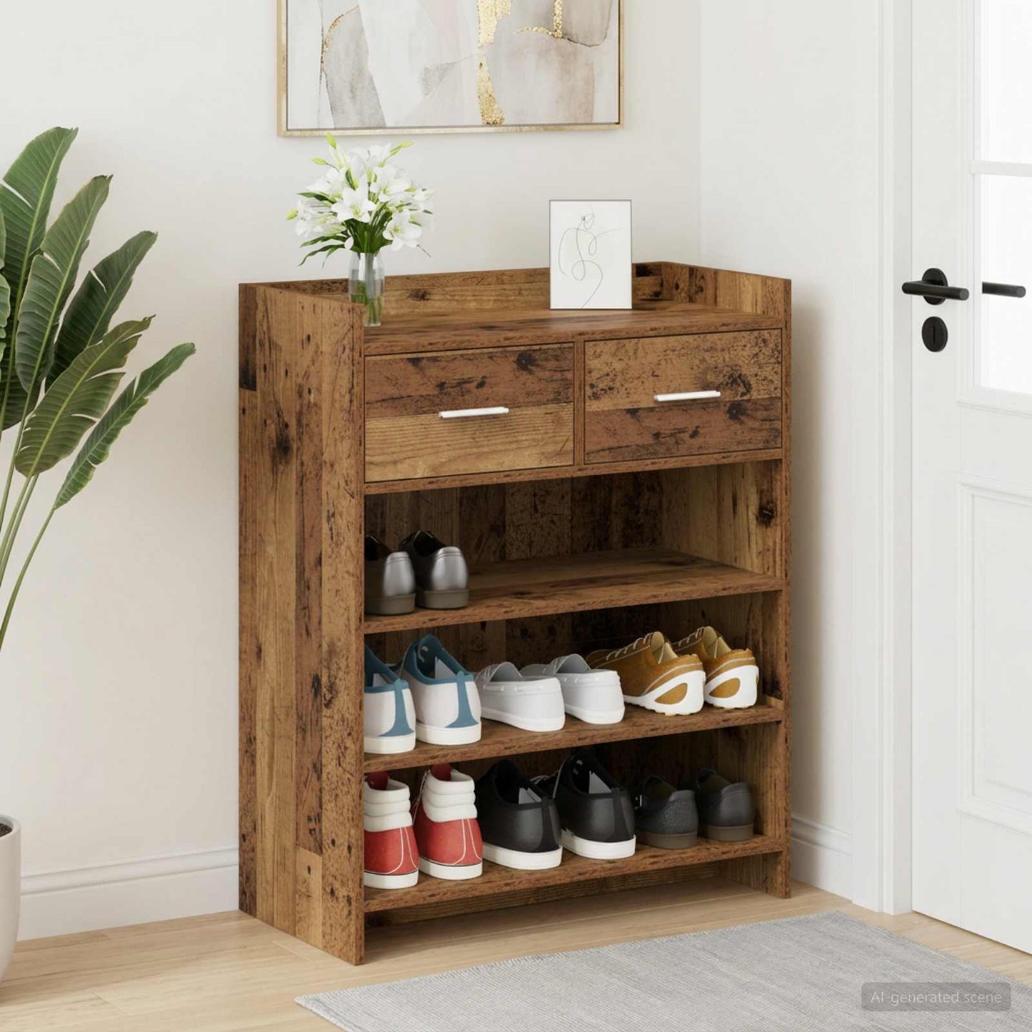 Sko skab Gammelt træ 73,5 x 36 x 92 cm Konstrueret træ