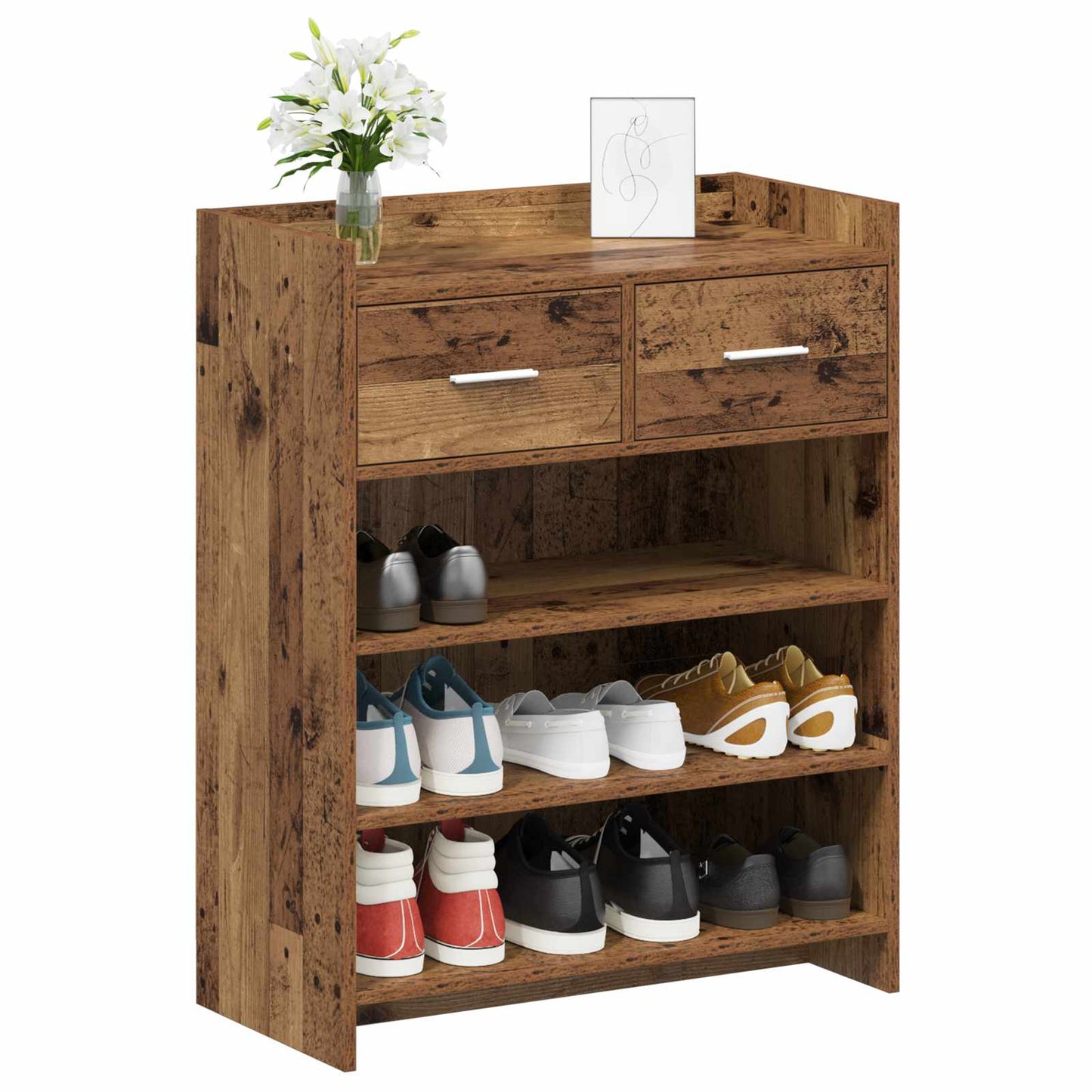 Sko skab Gammelt træ 73,5 x 36 x 92 cm Konstrueret træ