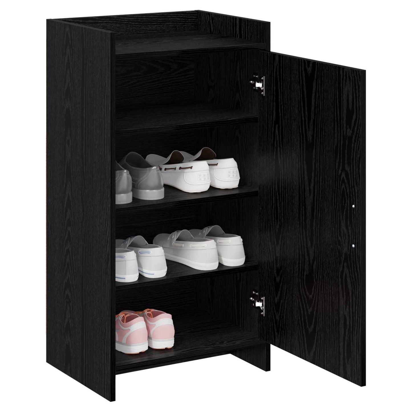 Sko skab med opbevaring Sort eg 48 x 36 x 92 cm Konstrueret træ