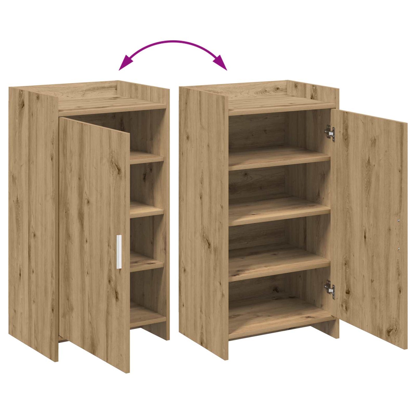 Sko skab 48 x 36 x 92 cm Konstrueret træ Artisan-eg