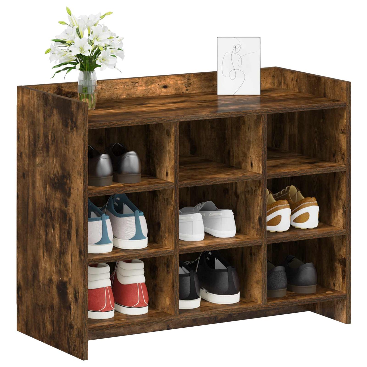 Sko skab Røget eg 85 x 39,5 x 70 cm Konstrueret træ