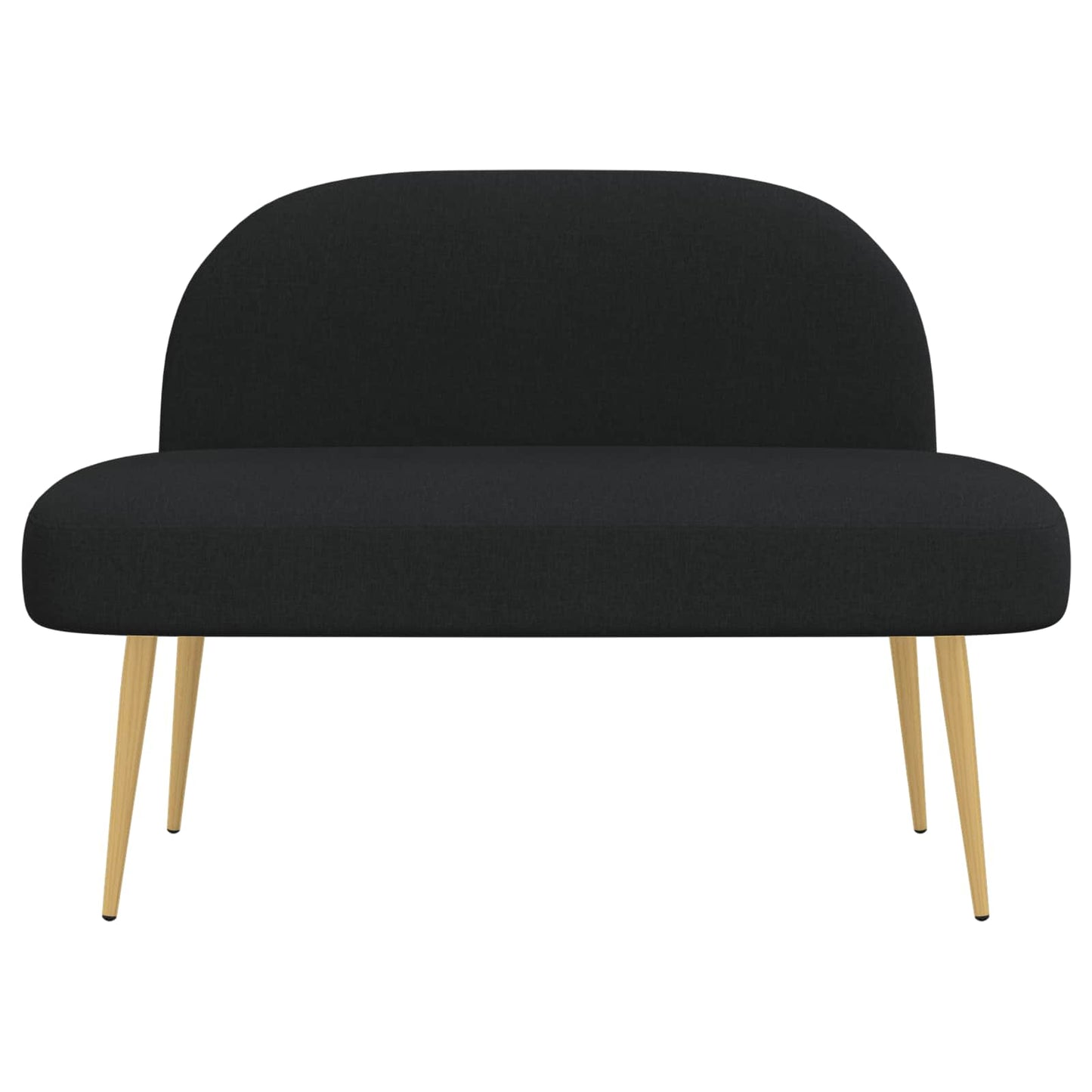 Polstret bænk med ryg Sort 110 x 60 x 76 cm Polyester