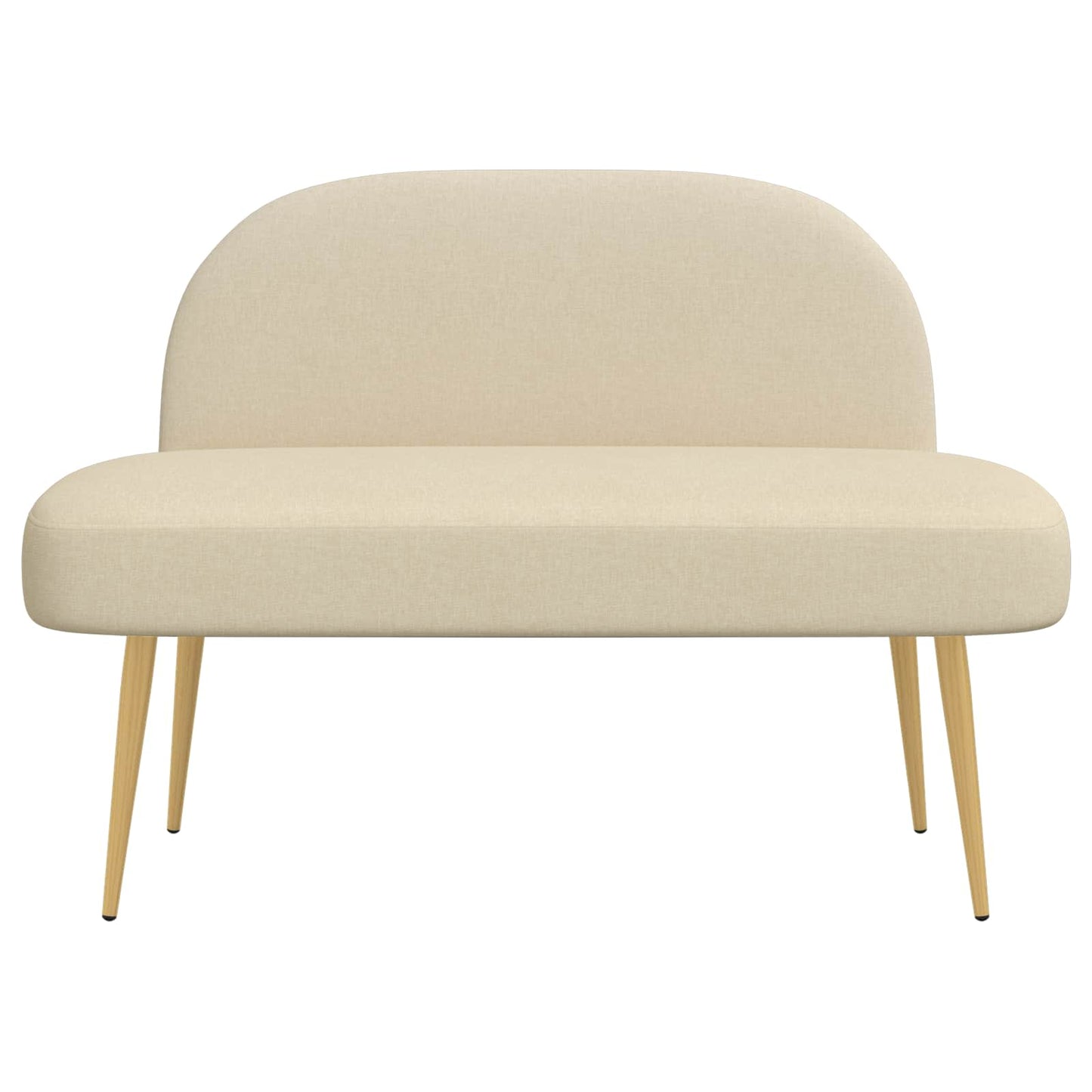 Polstret bænk med ryg Cremefarvet 110 x 60 x 76 cm Polyester
