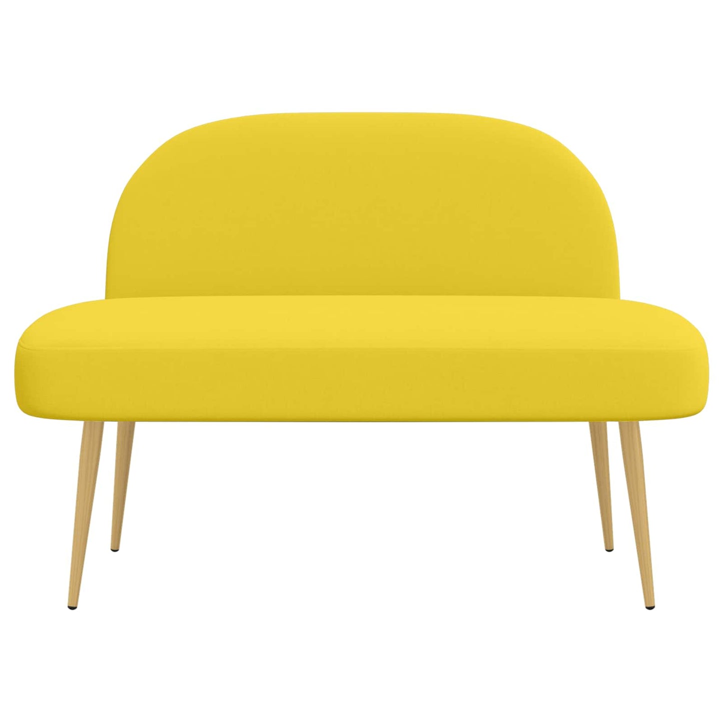 Polstret bænk med ryg Lysegul 110 x 60 x 76 cm Polyester