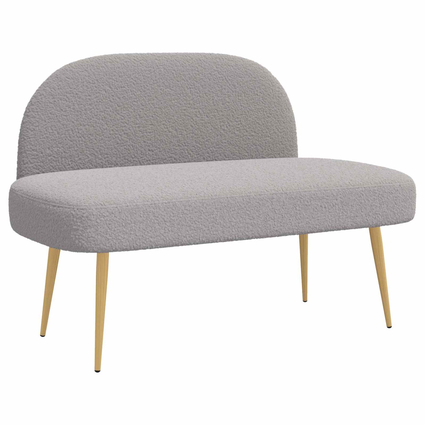 Polstret bænk med ryg Lysegrå 110 x 60 x 76 cm Bouclé