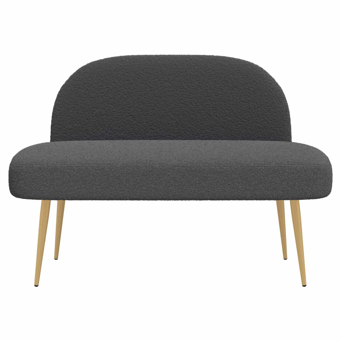 Polstret bænk med ryg Mørkegrå 110 x 60 x 76 cm Bouclé