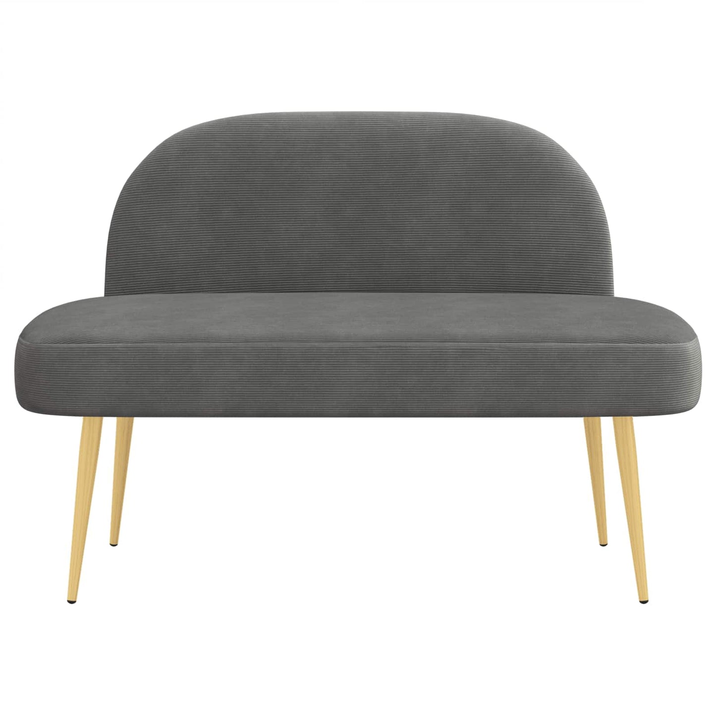 Polstret bænk med ryg Mørkegrå 110 x 60 x 76 cm Velourstof