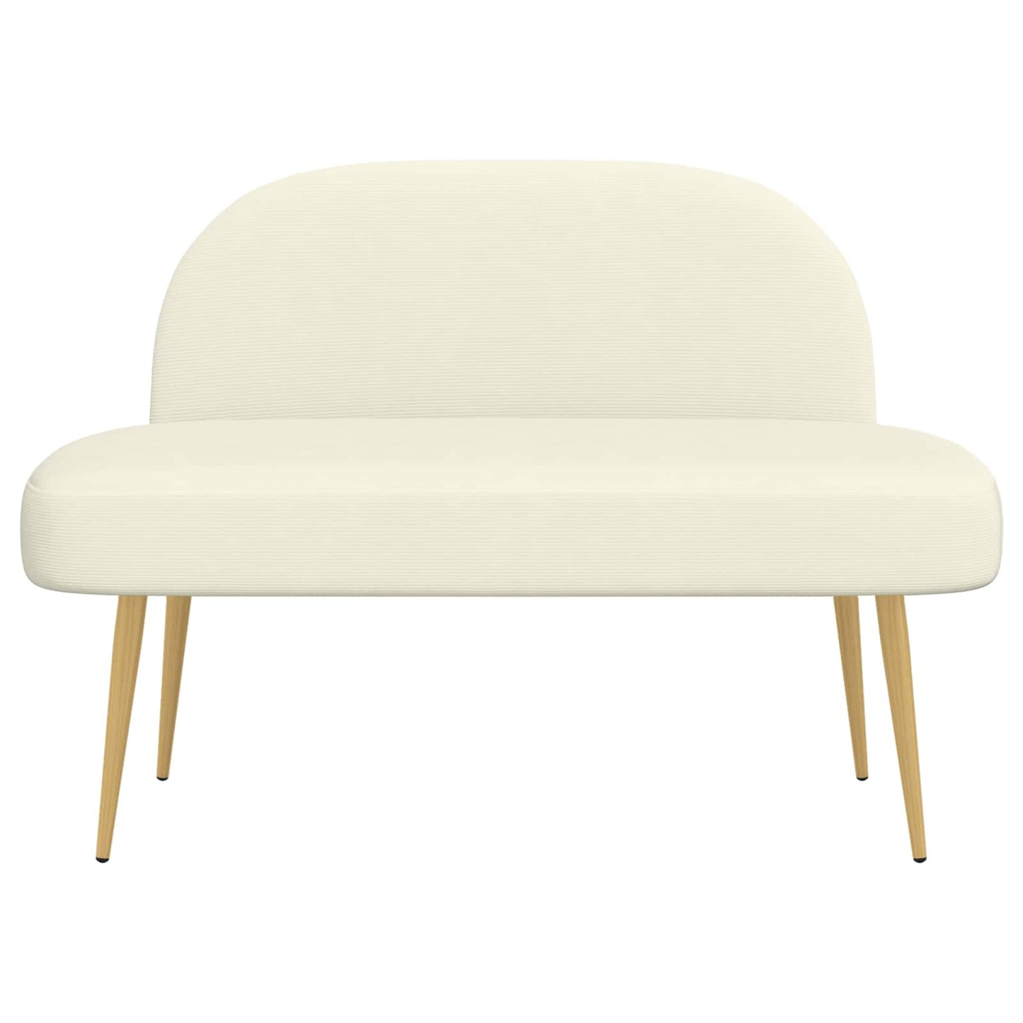 Polstret bænk med ryg Cremefarvet 110 x 60 x 76 cm Velourstof