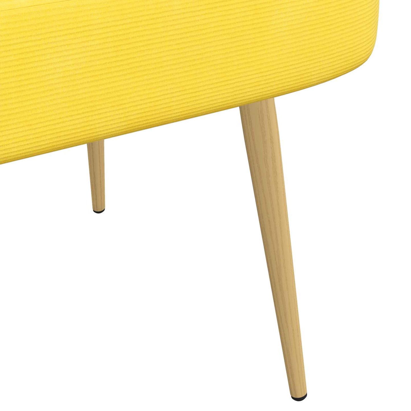 Polstret bænk med ryg Lysegul 110 x 60 x 76 cm Velourstof