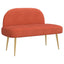 Polstret bænk med ryg Rød orange 110 x 60 x 76 cm Velourstof