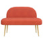 Polstret bænk med ryg Rød orange 110 x 60 x 76 cm Velourstof
