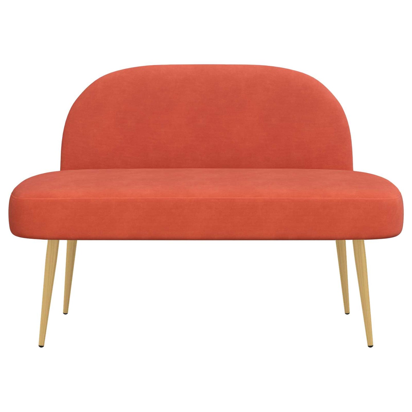Polstret bænk med ryg Rød orange 110 x 60 x 76 cm Velourstof