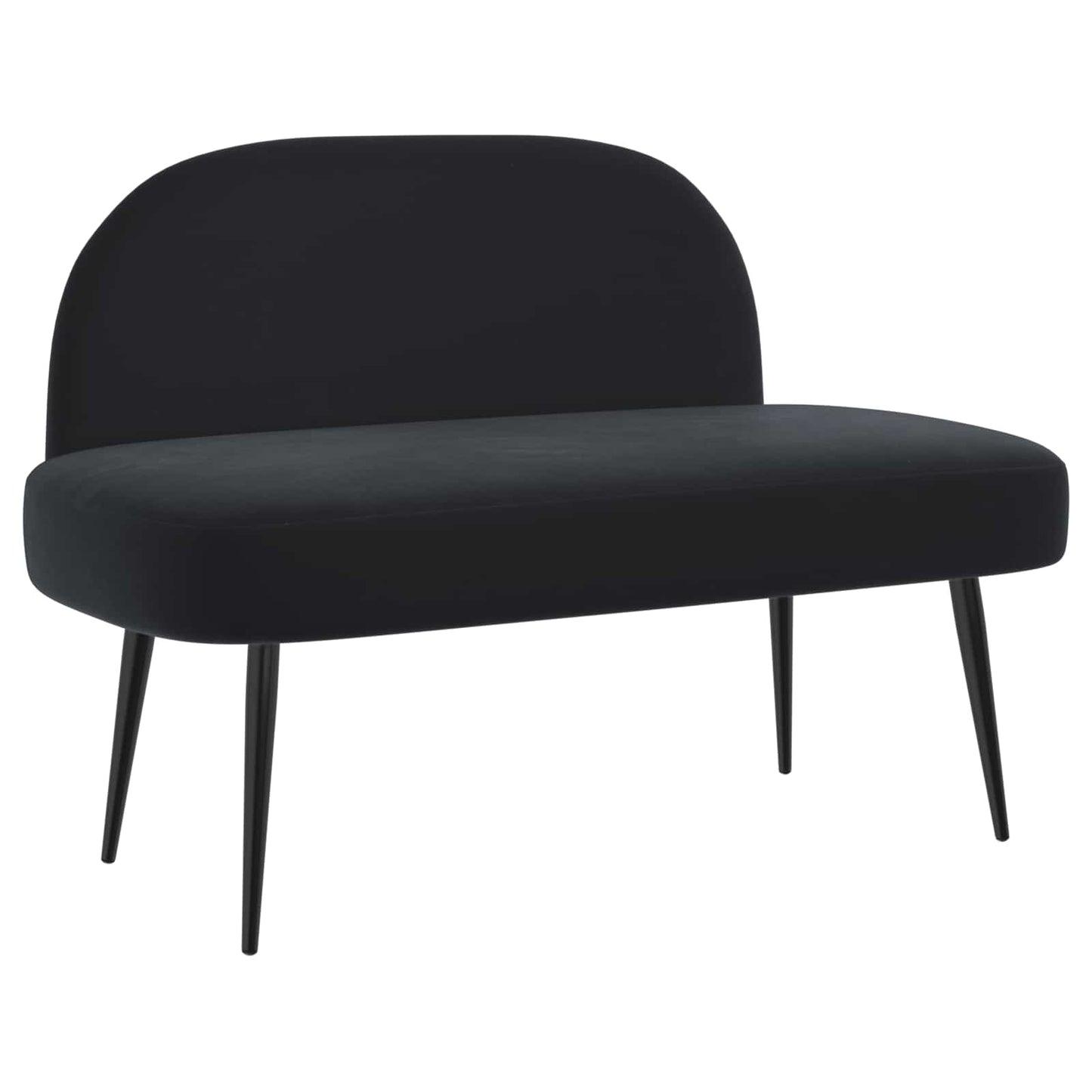 Polstret bænk med ryg Sort 110 x 60 x 76 cm Fløjl