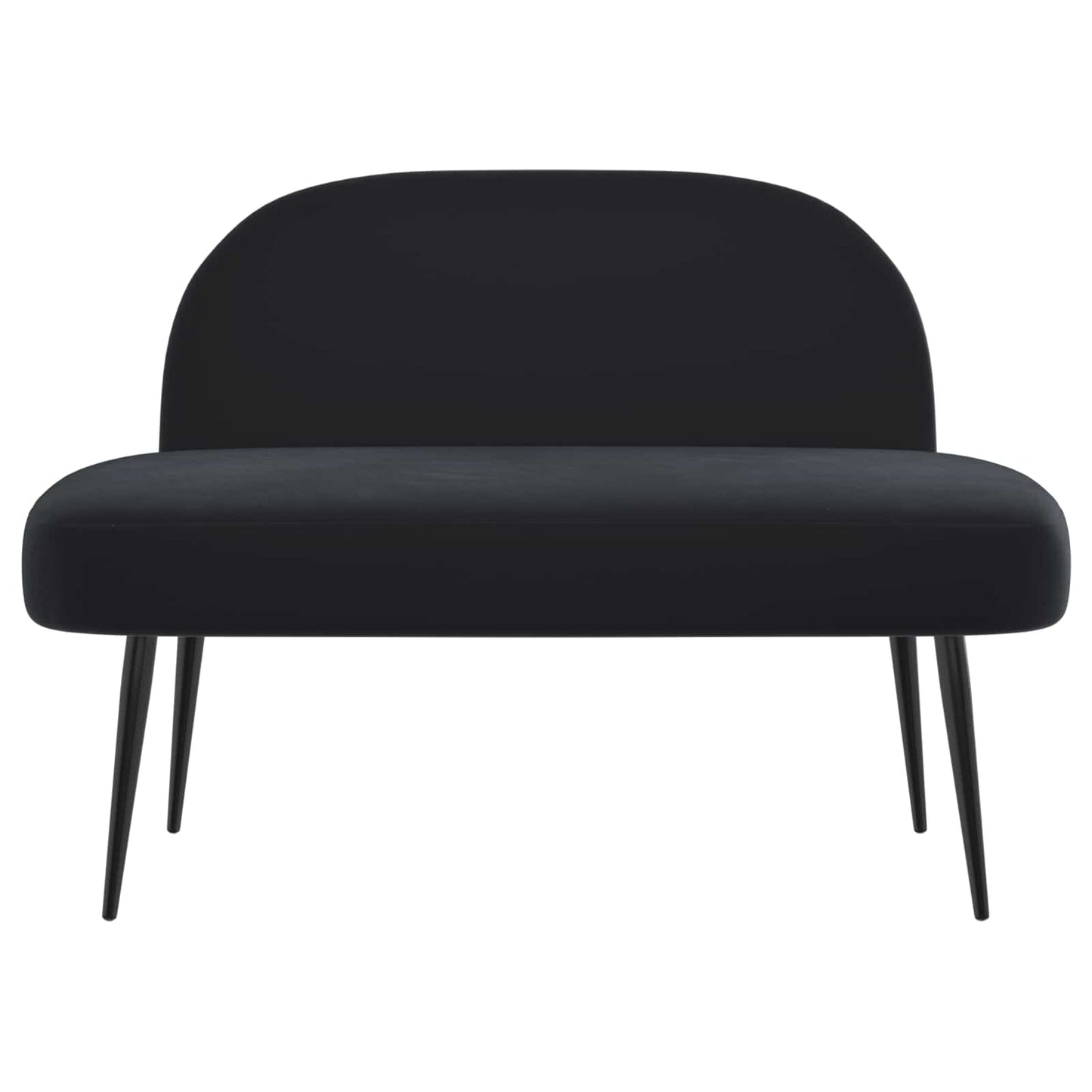 Polstret bænk med ryg Sort 110 x 60 x 76 cm Fløjl