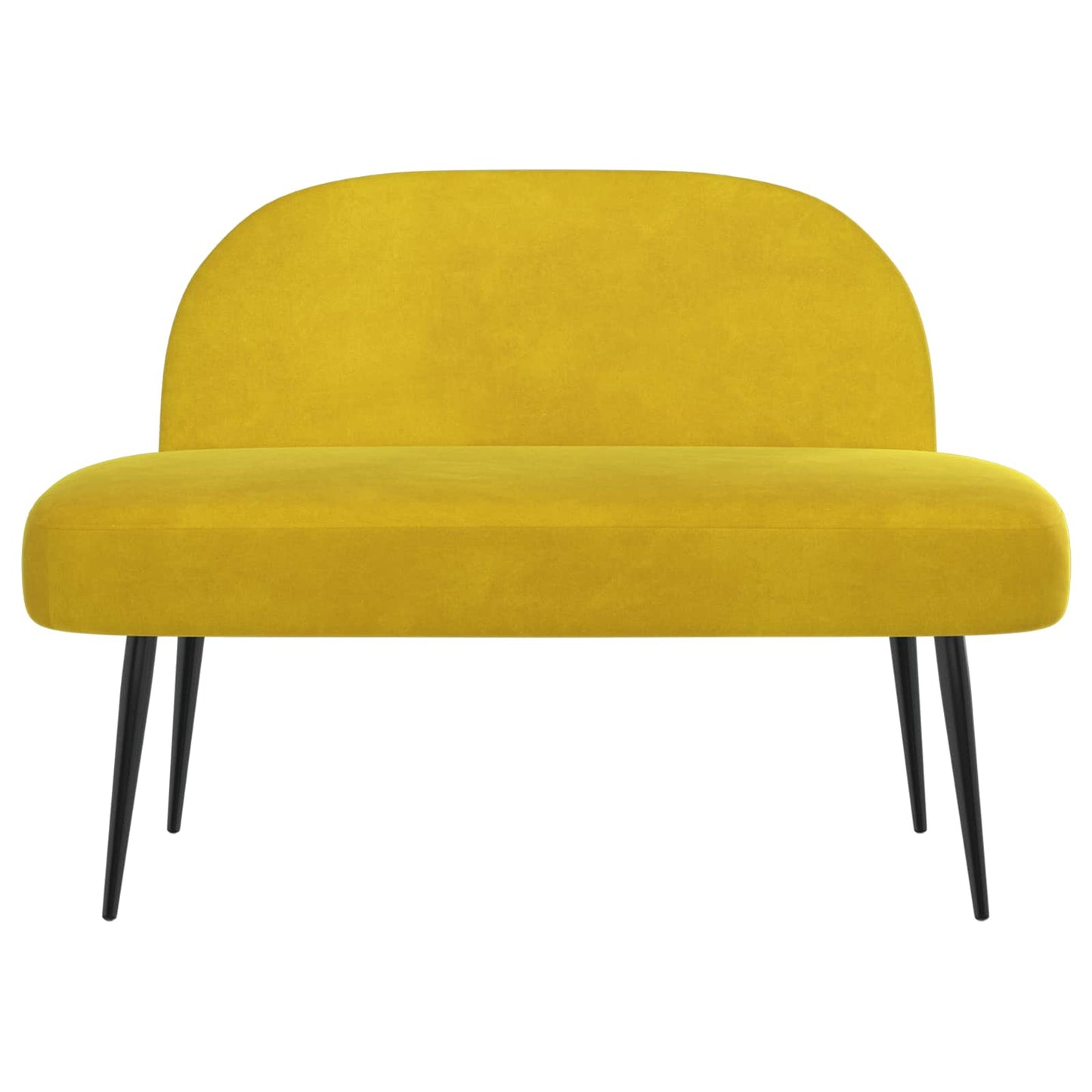 Polstret bænk med ryg Gul 110 x 60 x 76 cm Fløjl