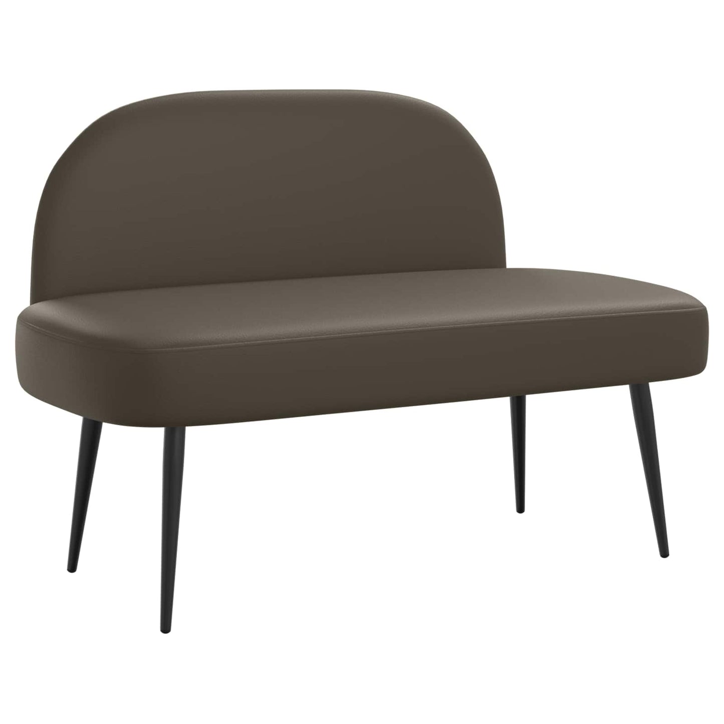 Polstret bænk med ryg Grå 110 x 60 x 76 cm Kunstlæder