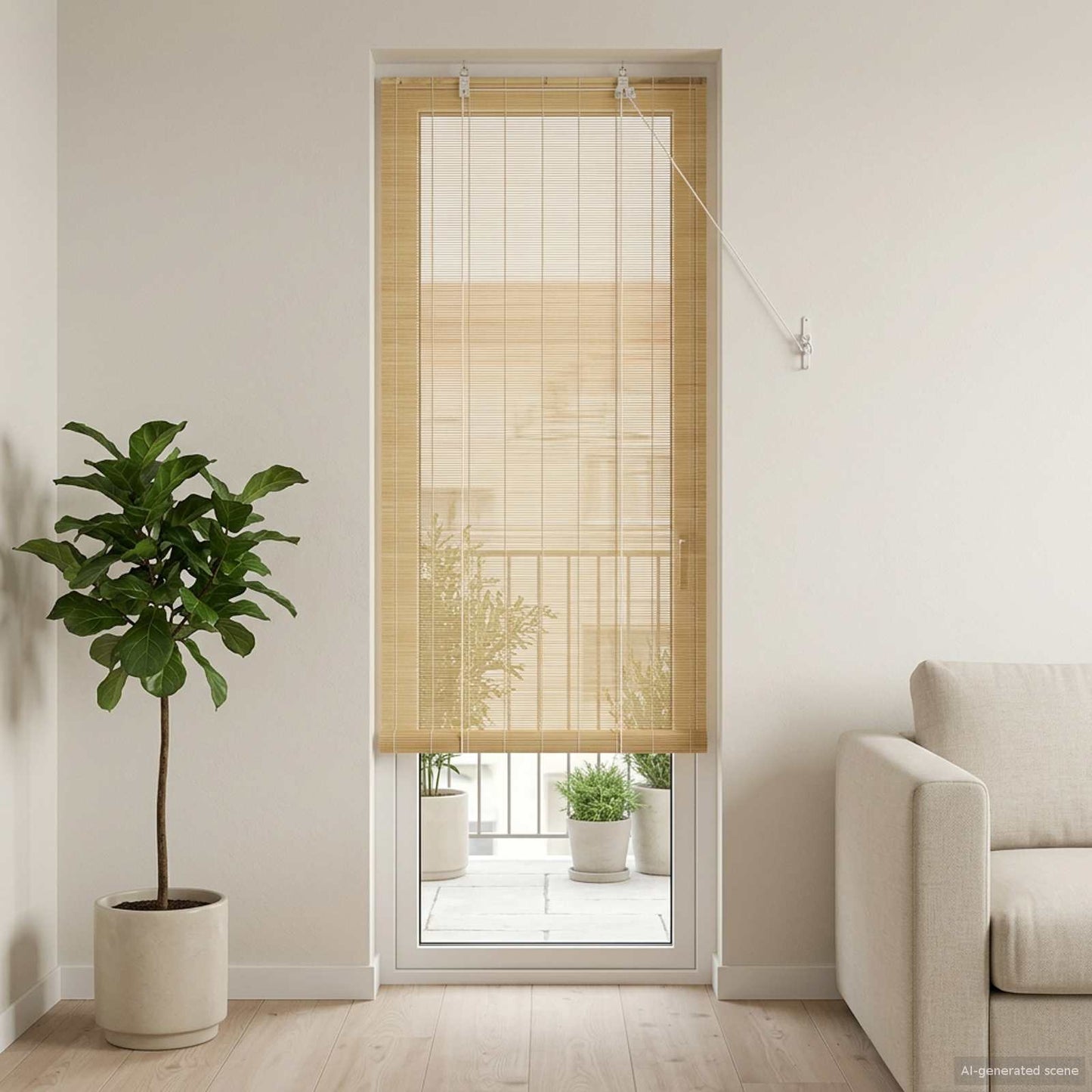 Rullegardin Naturfarvet 40 x 220 cm Bambus