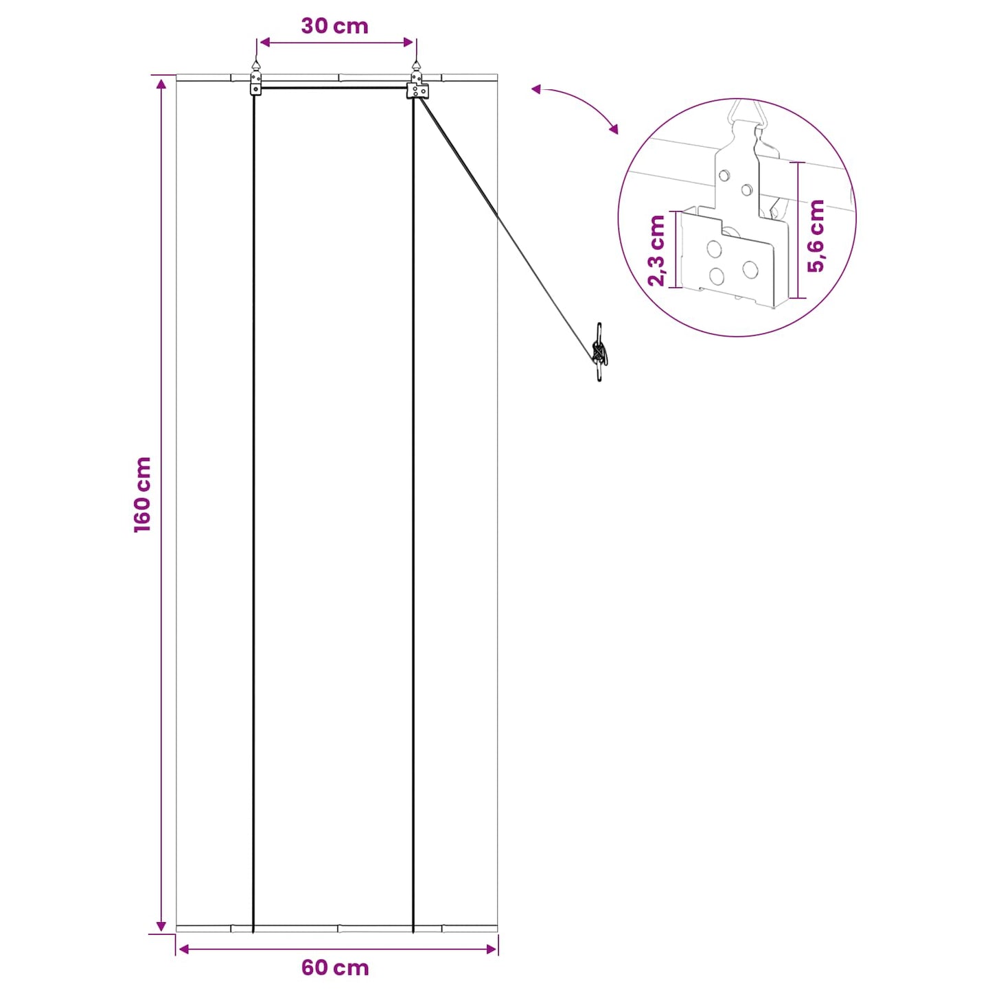Rullegardin Naturfarvet 60 x 160 cm Bambus