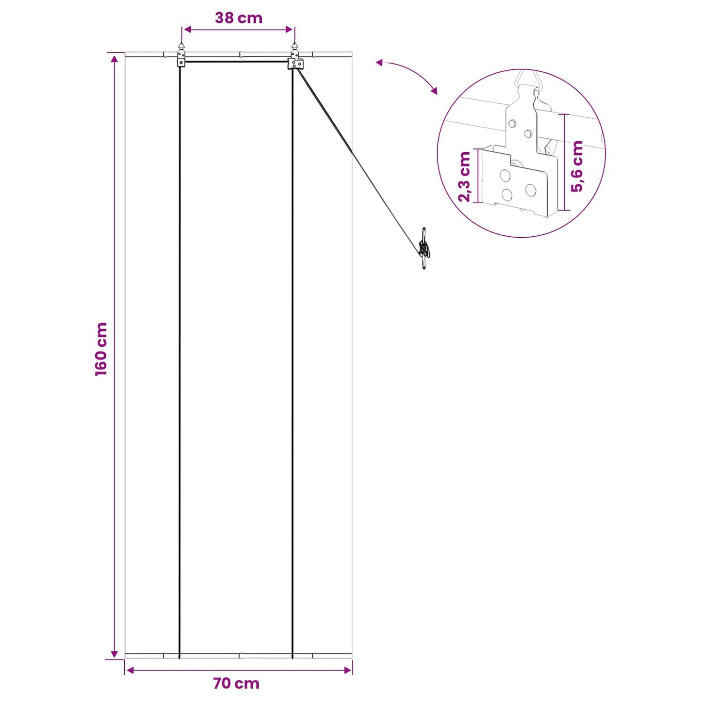 Rullegardin Naturfarvet 70 x 160 cm Bambus