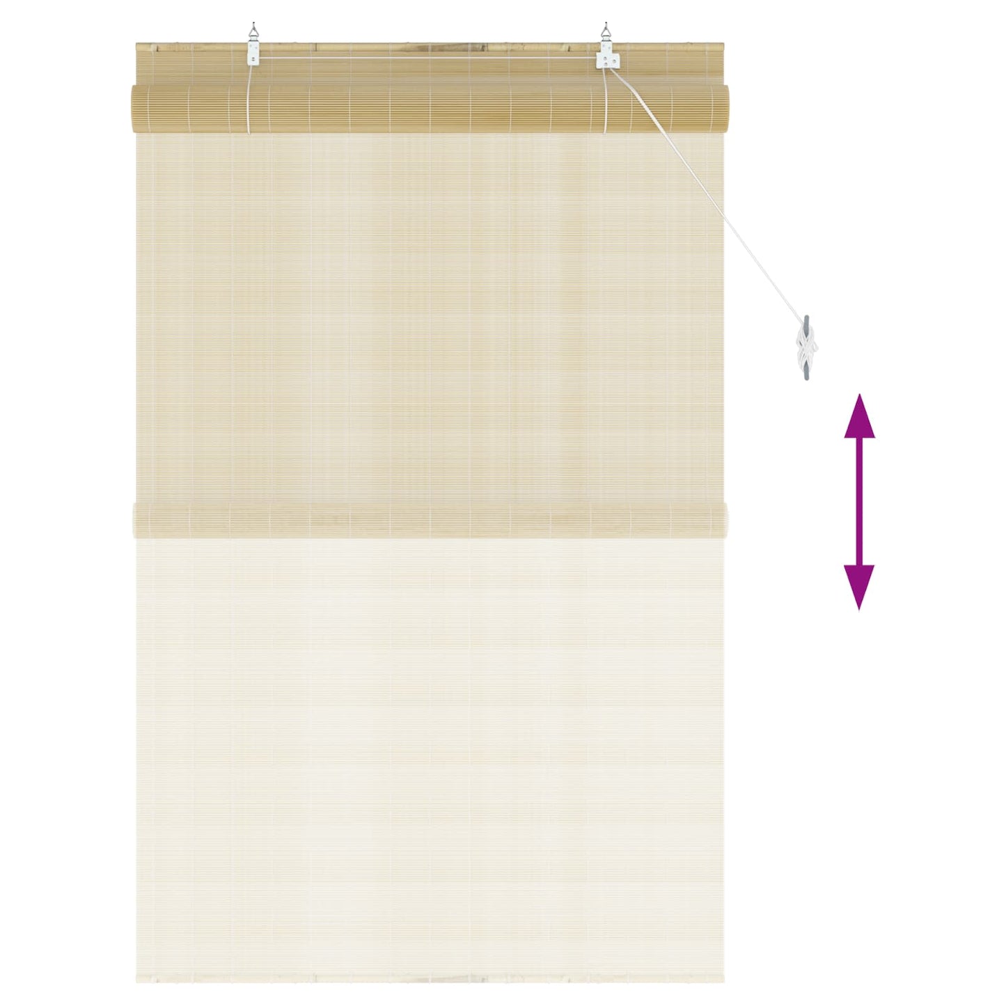 Rullegardin Naturfarvet 90 x 160 cm Bambus