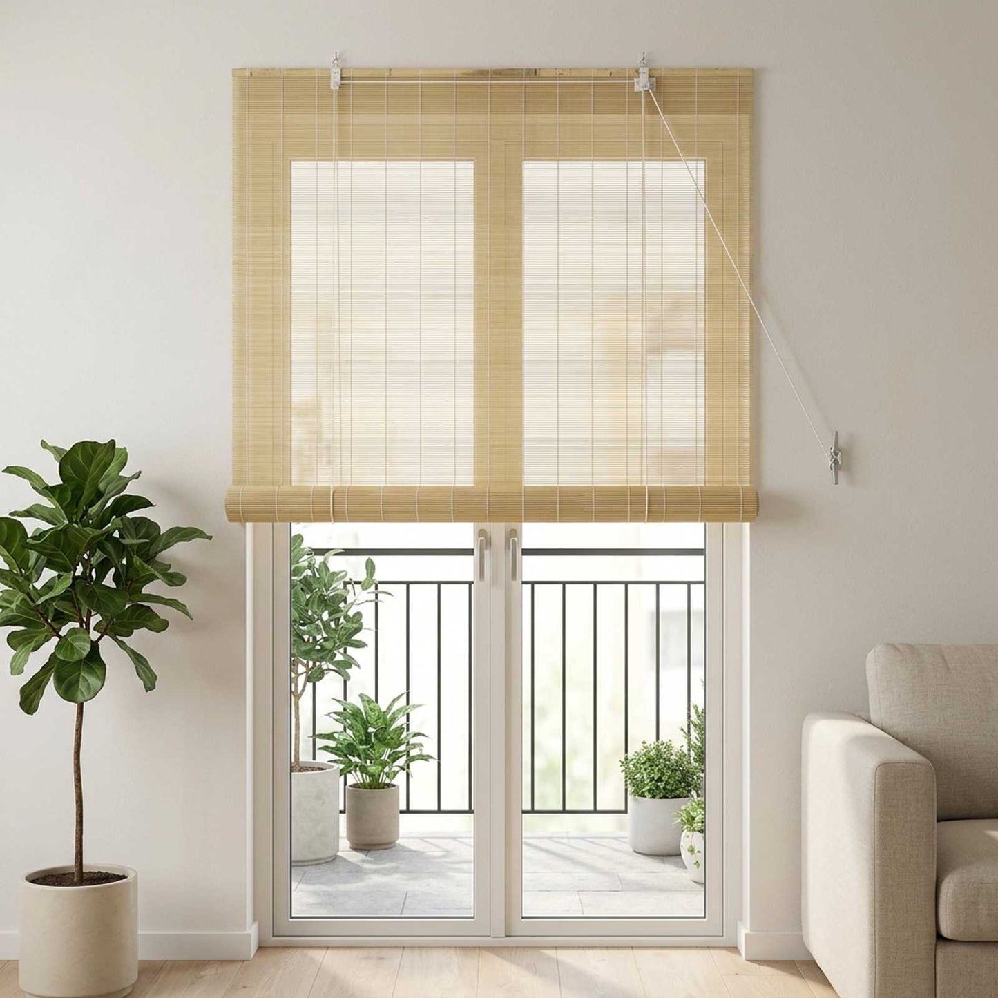 Rullegardin Naturfarvet 110 x 220 cm Bambus
