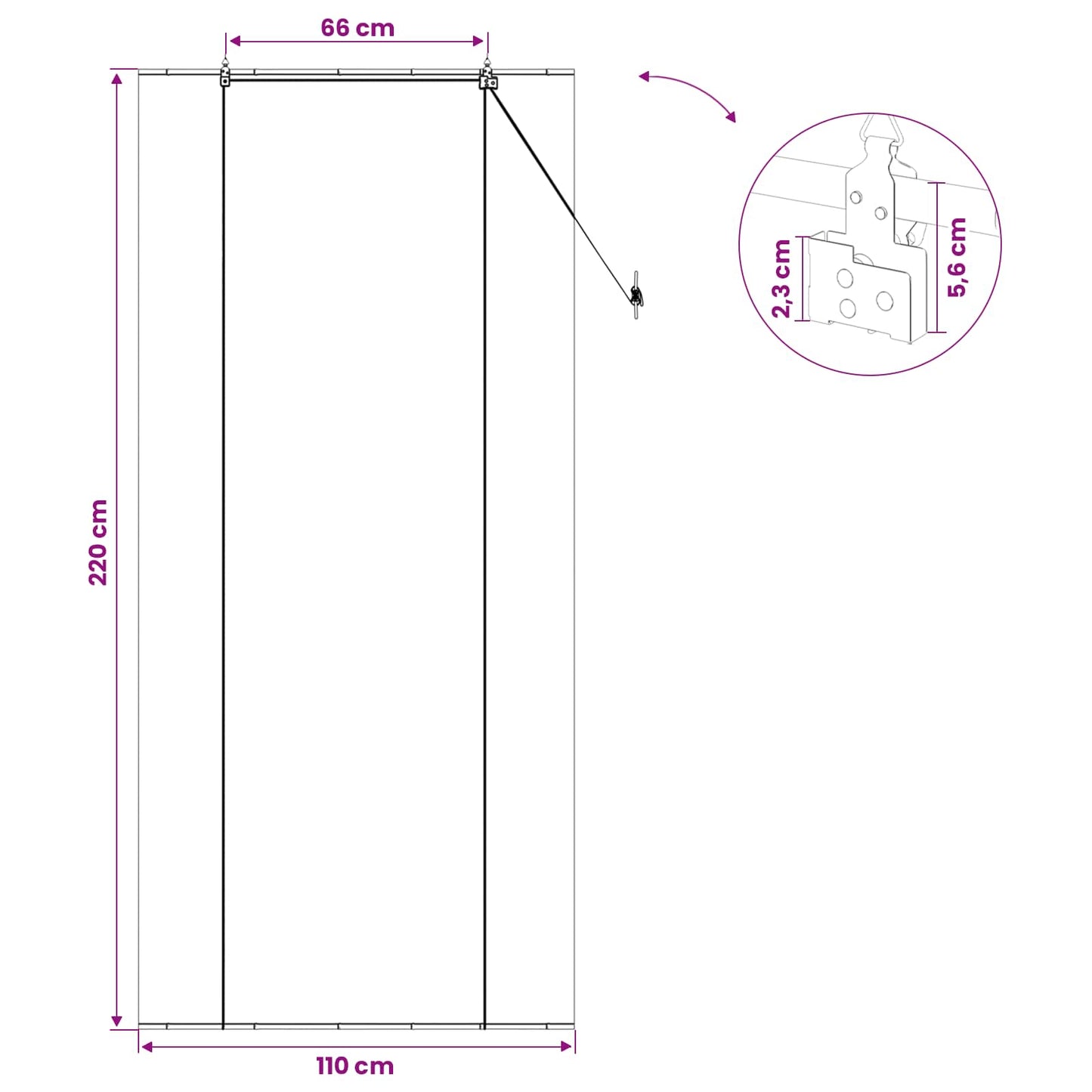 Rullegardin Naturfarvet 110 x 220 cm Bambus
