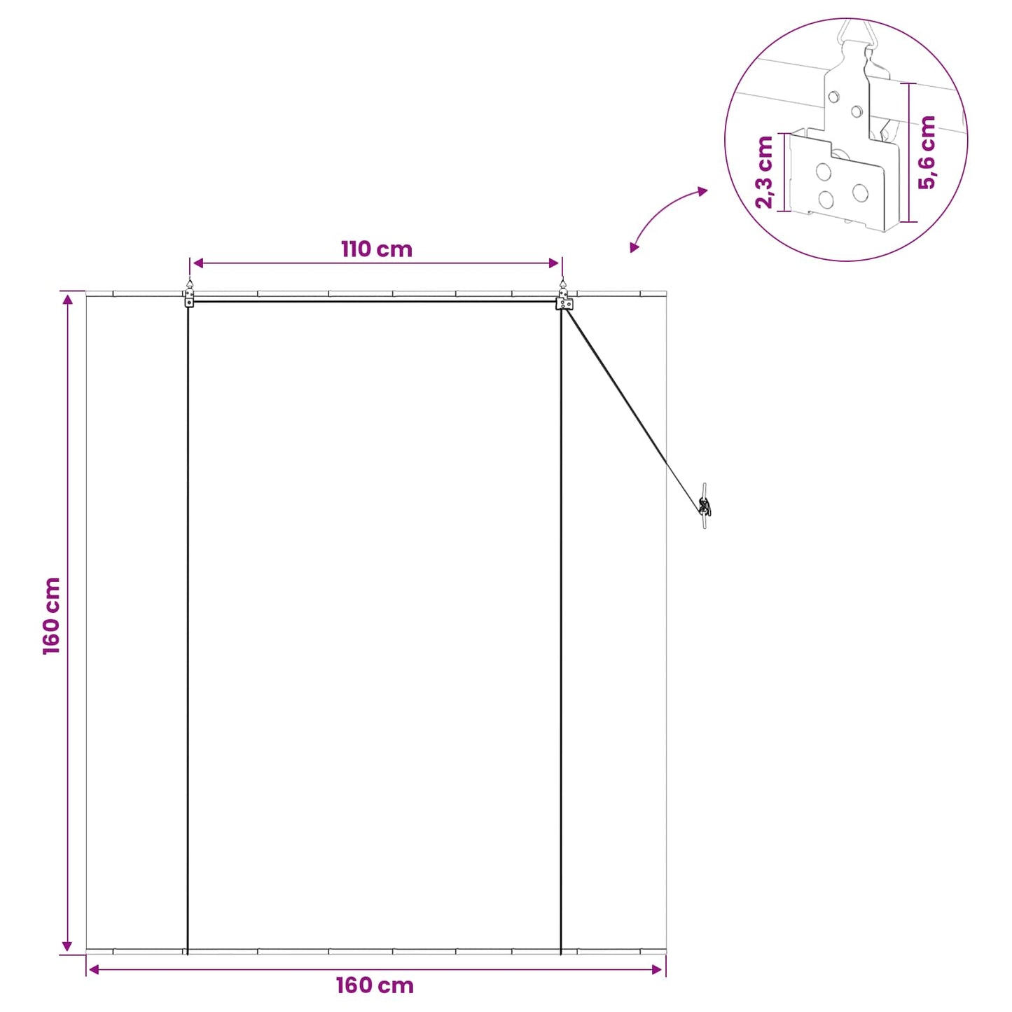 Rullegardin Naturfarvet 160 x 160 cm Bambus