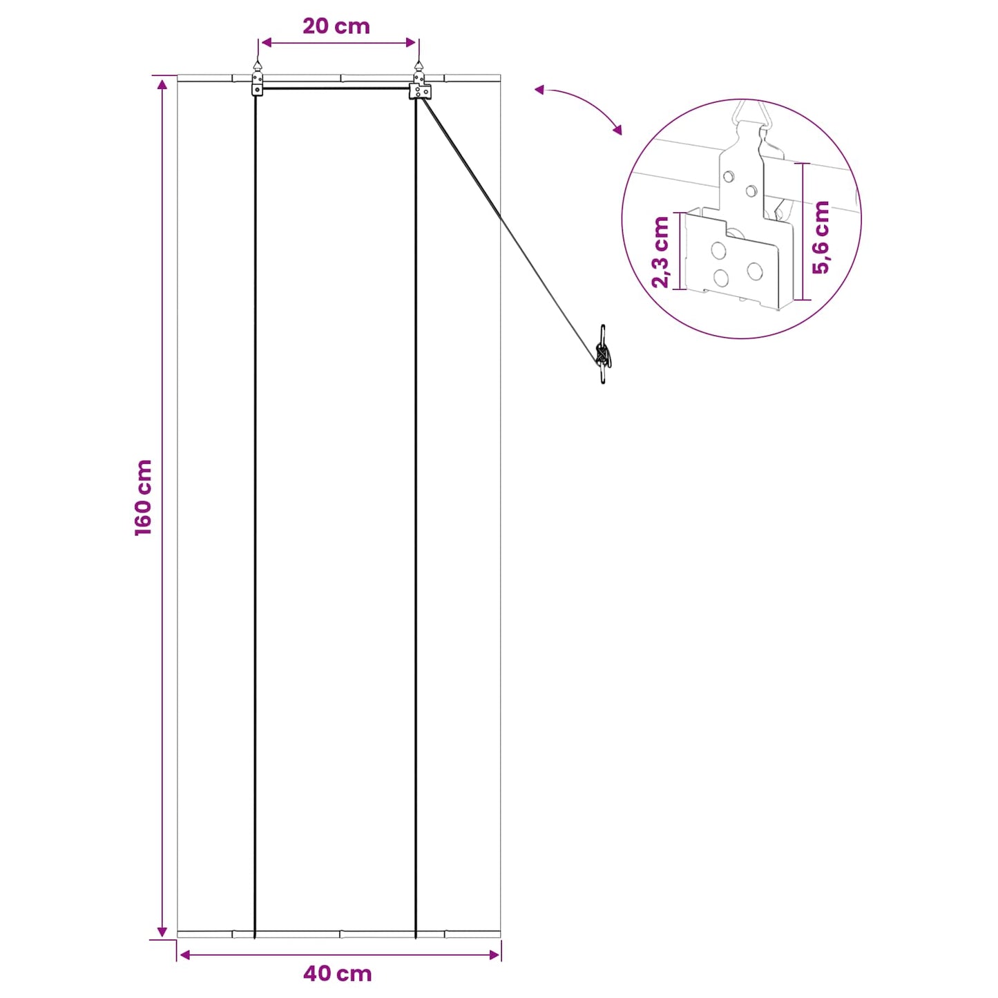 Rullegardin Brun 40 x 160 cm Bambus