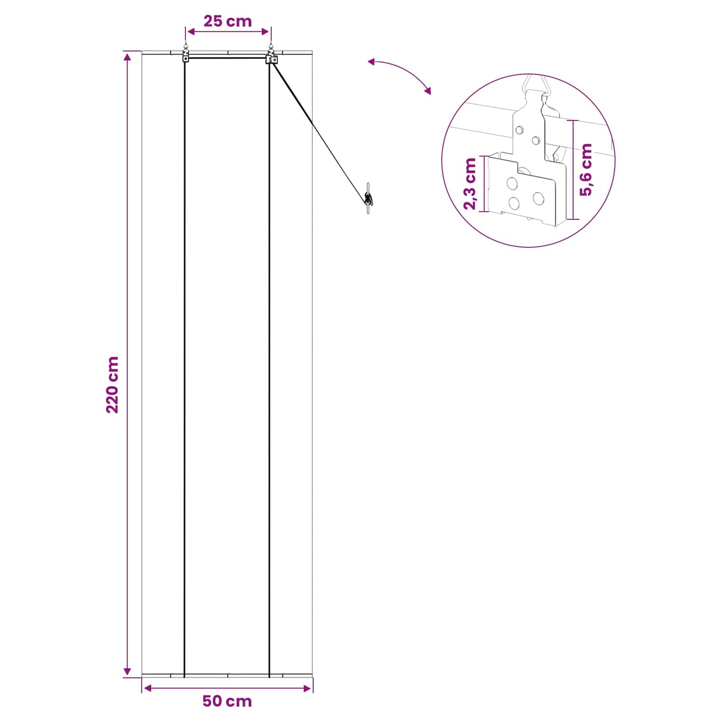 Rullegardin Brun 50 x 220 cm Bambus