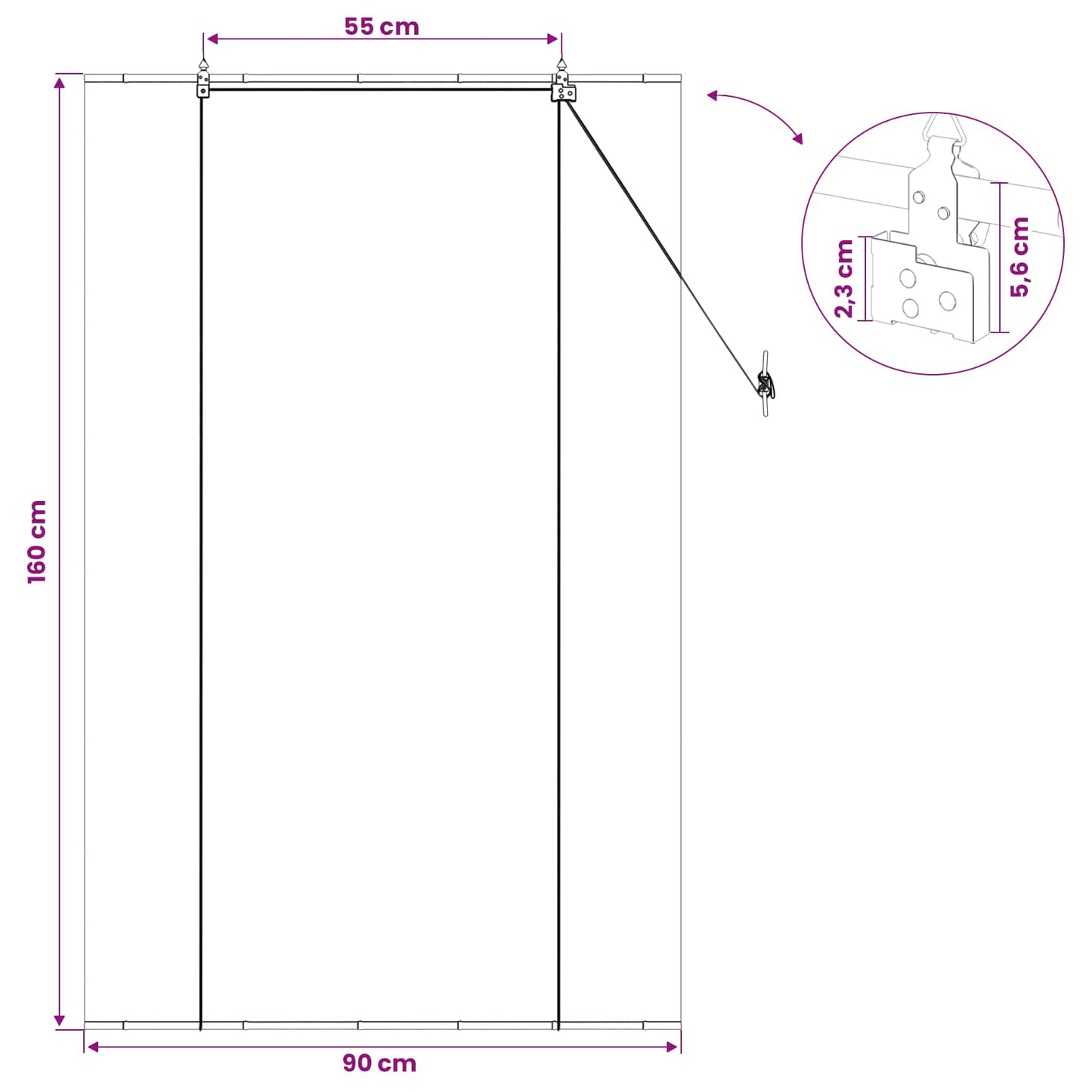Rullegardin Brun 90 x 160 cm Bambus