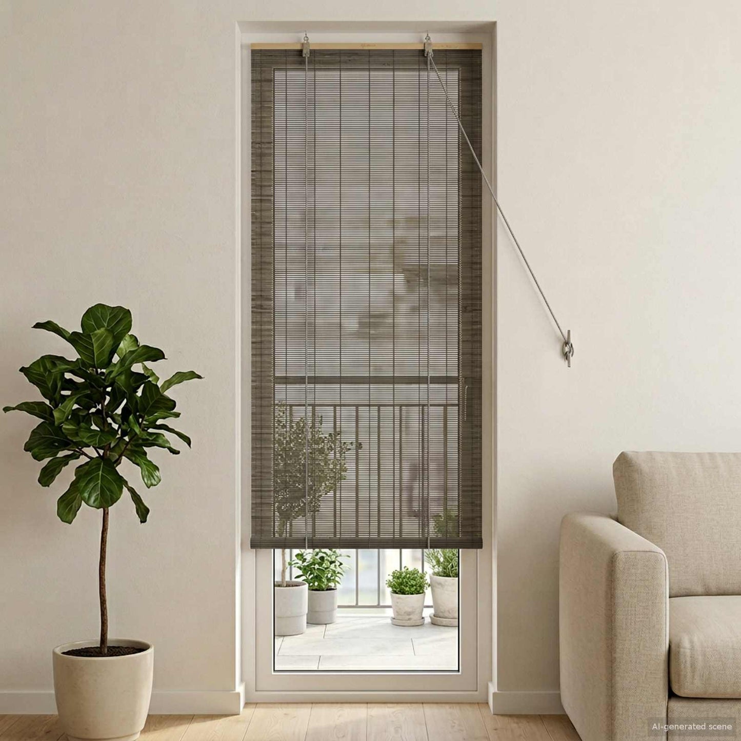 Rullegardin Grå 60 x 220 cm Bambus