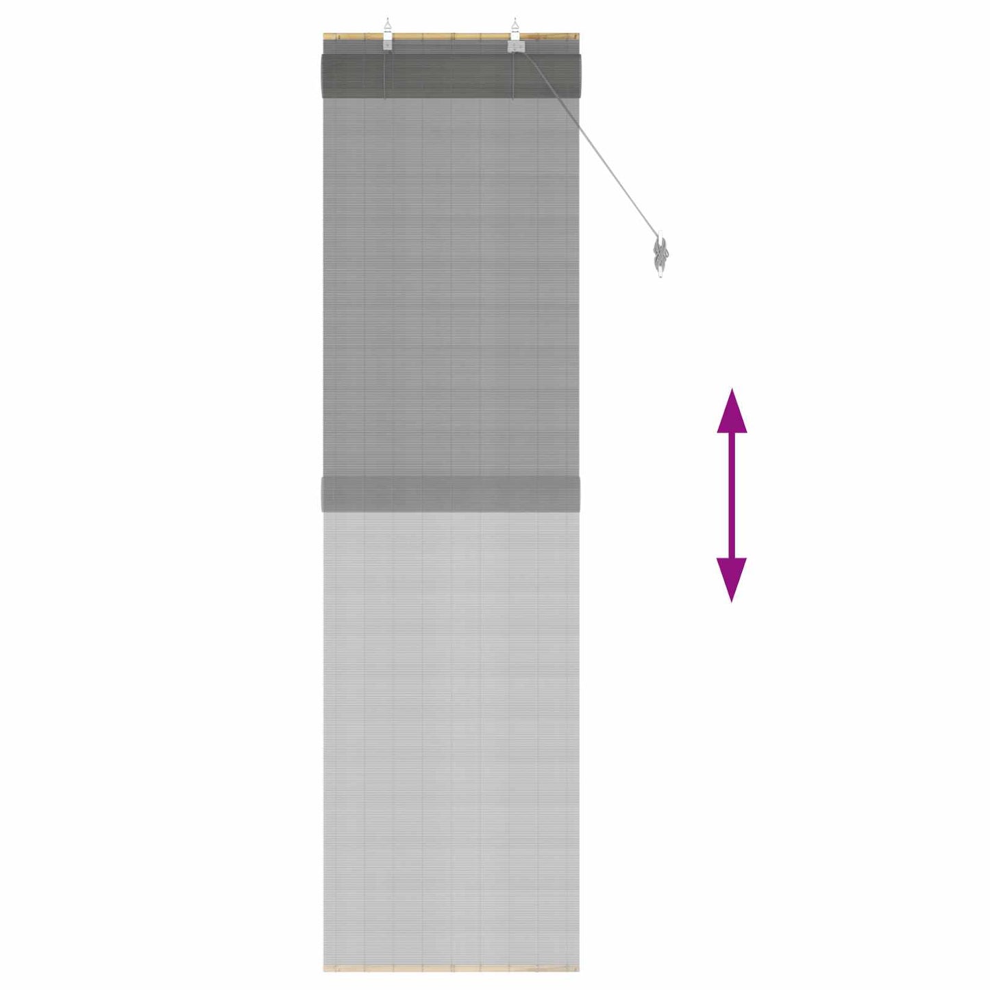 Rullegardin Grå 60 x 220 cm Bambus
