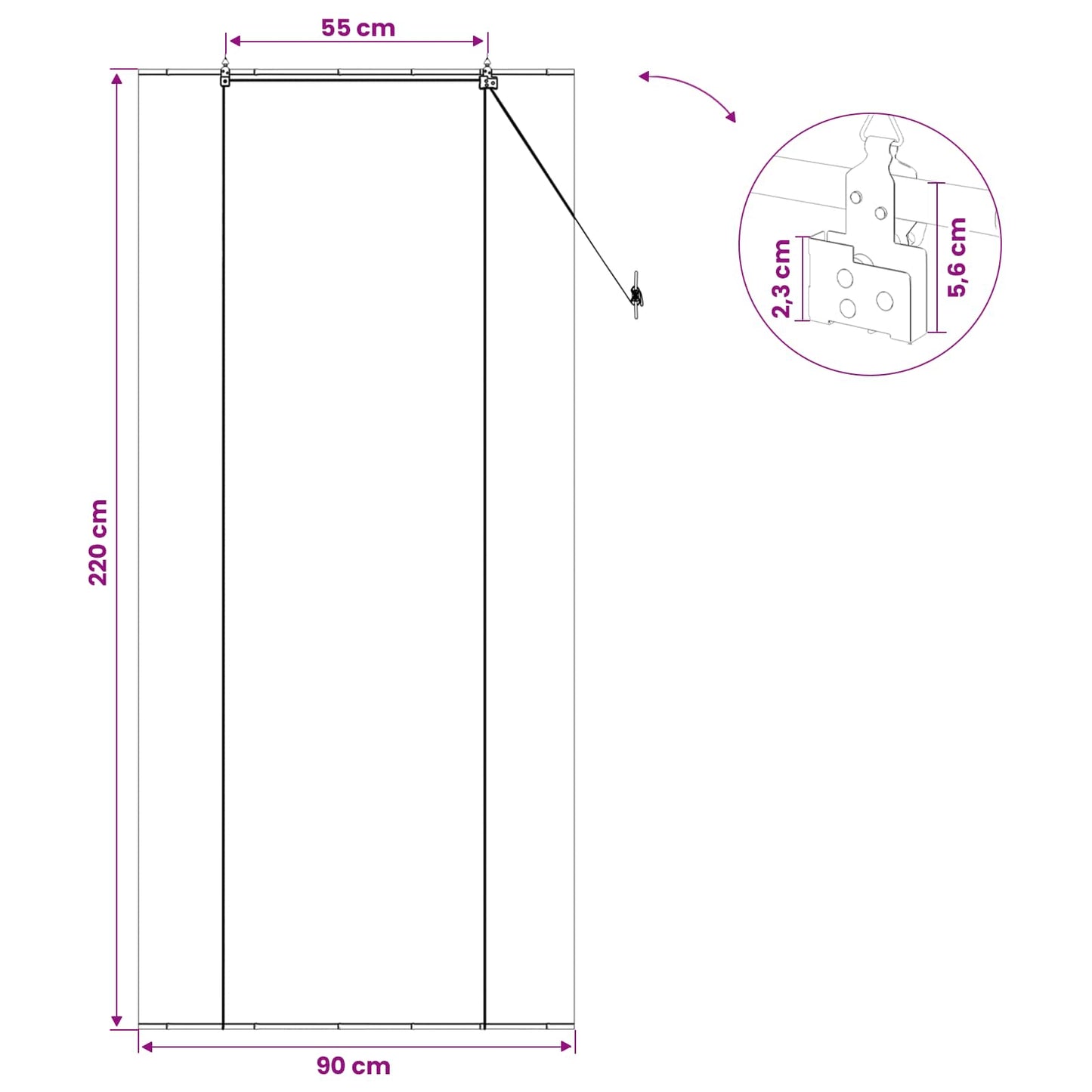 Rullegardin Grå 90 x 220 cm Bambus