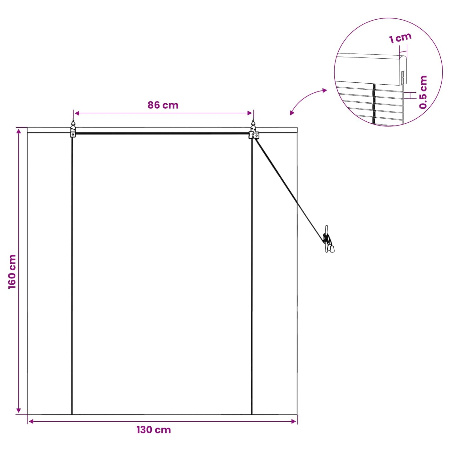 Rullegardin Brun 130 x 160 cm Bambus